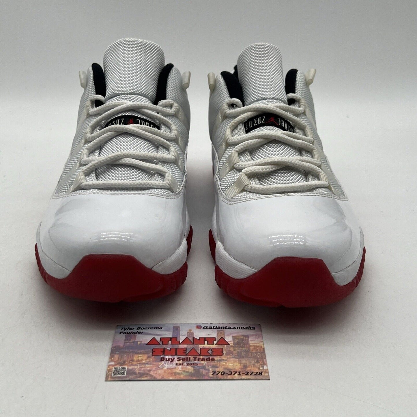 Size 11.5 - Air Jordan 11 Retro Low Cherry Bottom White Leather Red (528895-101)