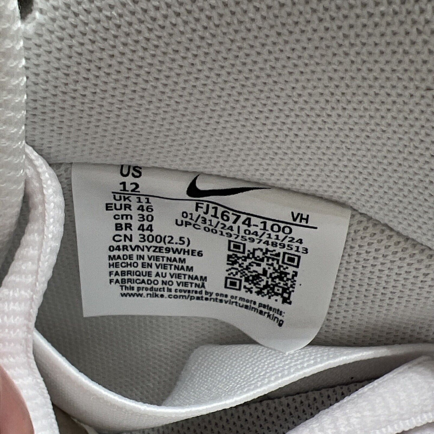 Size 12 - Nike SB Dunk Low Triple White Leather (FJ1674-100)