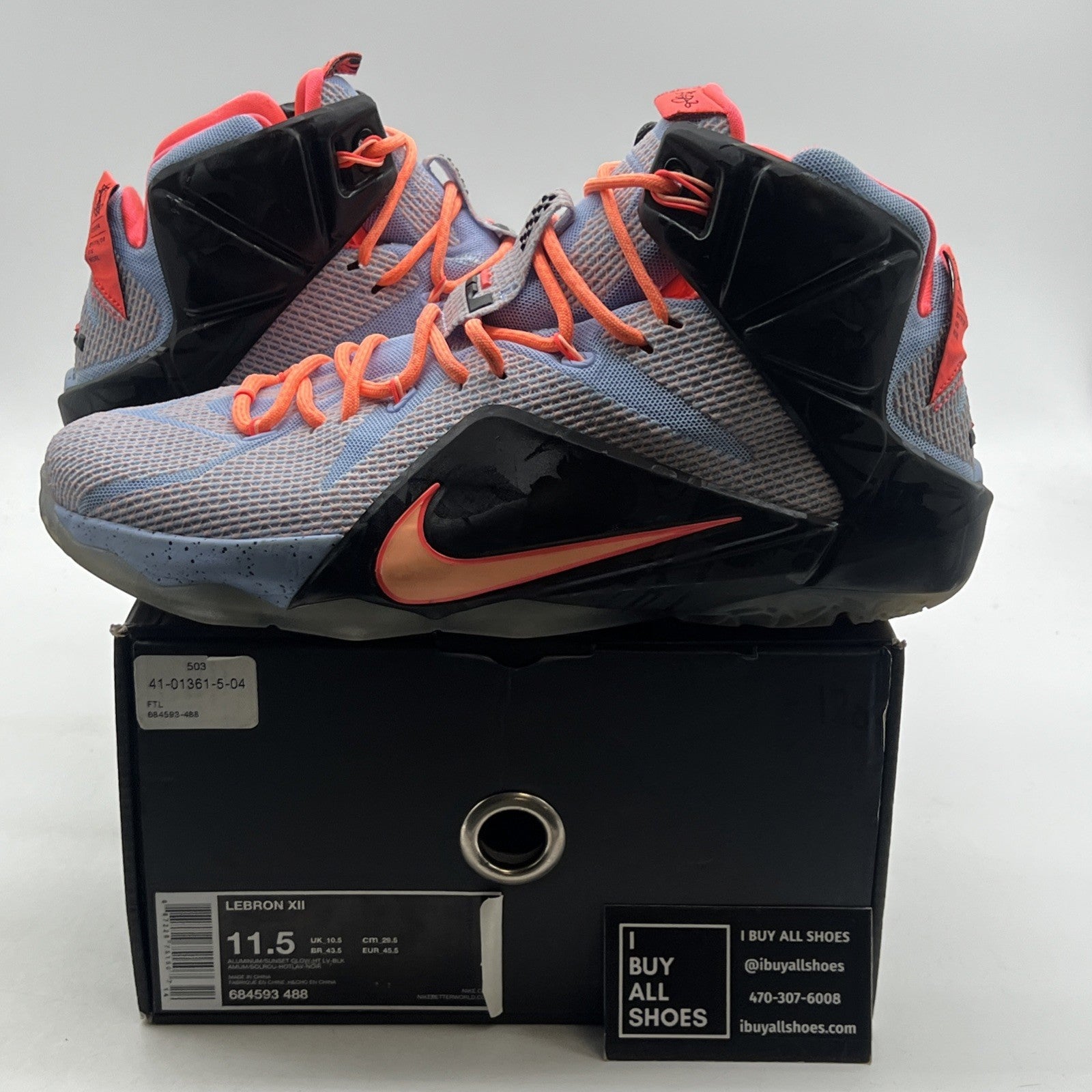 Size 11.5 - Nike LeBron 12 Easter (684593-488)