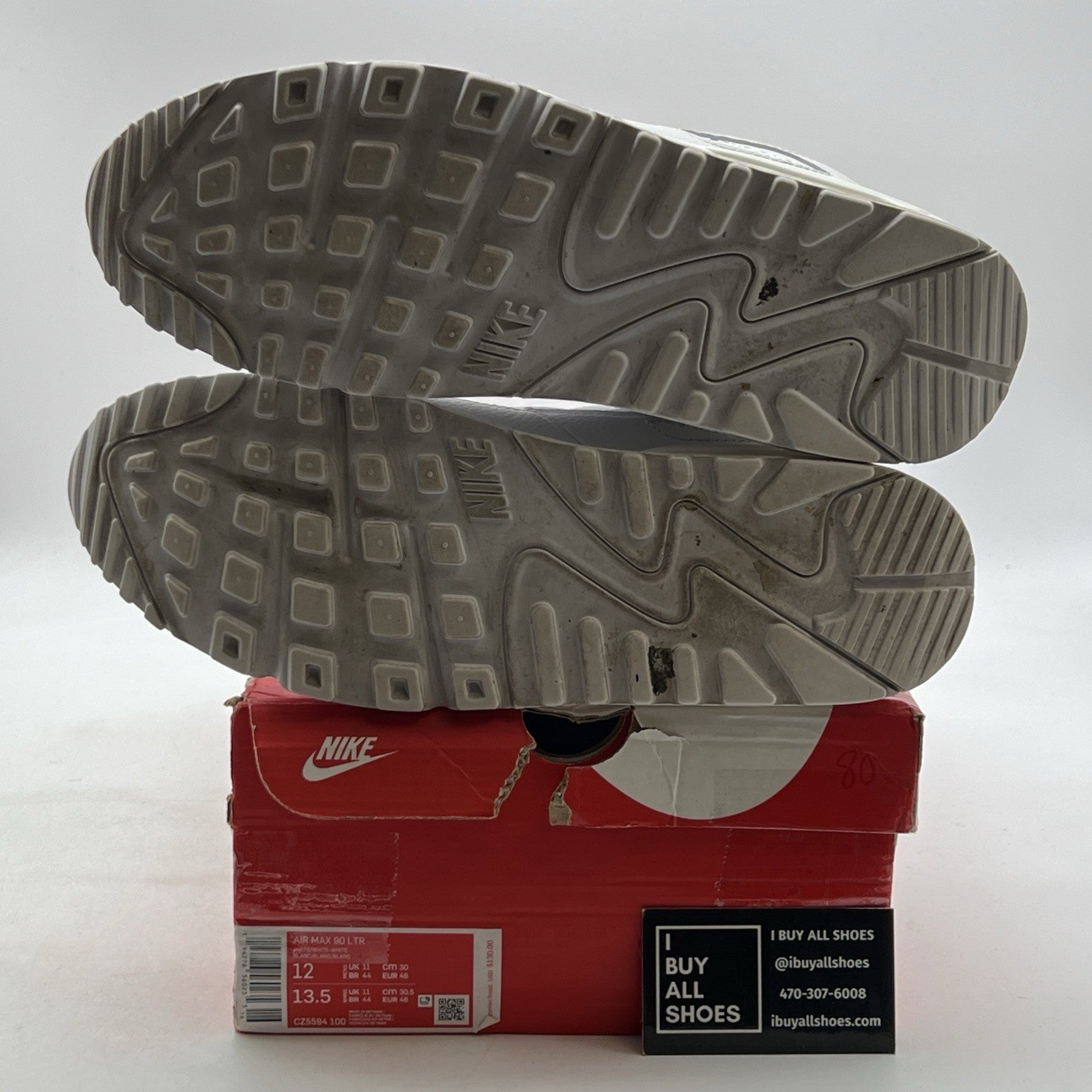 Size 12 - Nike Air Max 90 LTR Triple White (CZ5594-100)