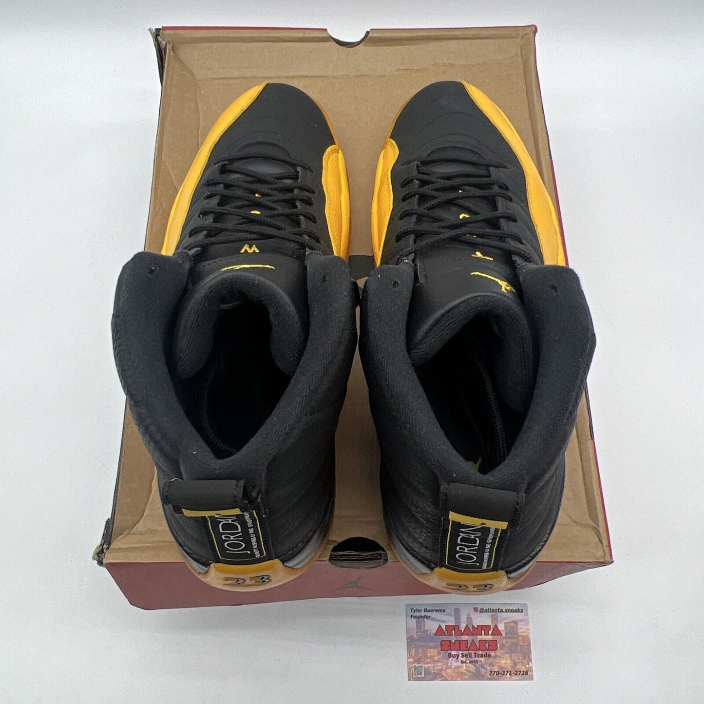 Size 13 - Jordan 12 Retro University Gold 2020 Black Yellow Leather (130690-070)