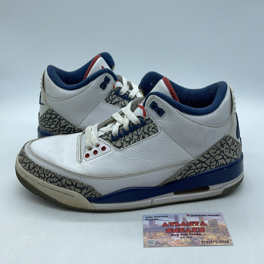 Size 8.5 - Jordan 3 Retro OG Mid True Blue White Grey Suede Leather (854262-106)