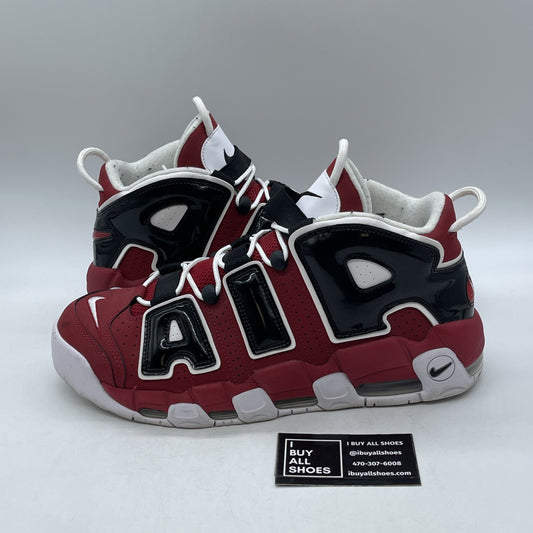 Size 12 - Nike Air More Uptempo Bulls Red Black Suede Leather (921948-600)