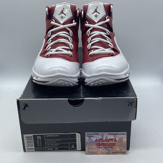 Size 11 - Jordan Jumpman Elite 1 White Varsity Red White Leather (343151-103)