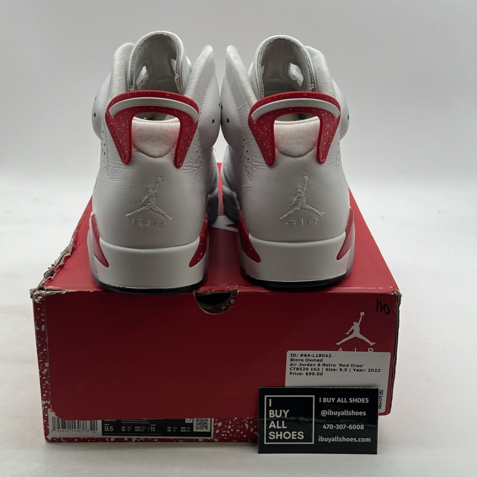 Size 9.5 - Air Jordan 6 White and University Red 2022 (CT8529-162)