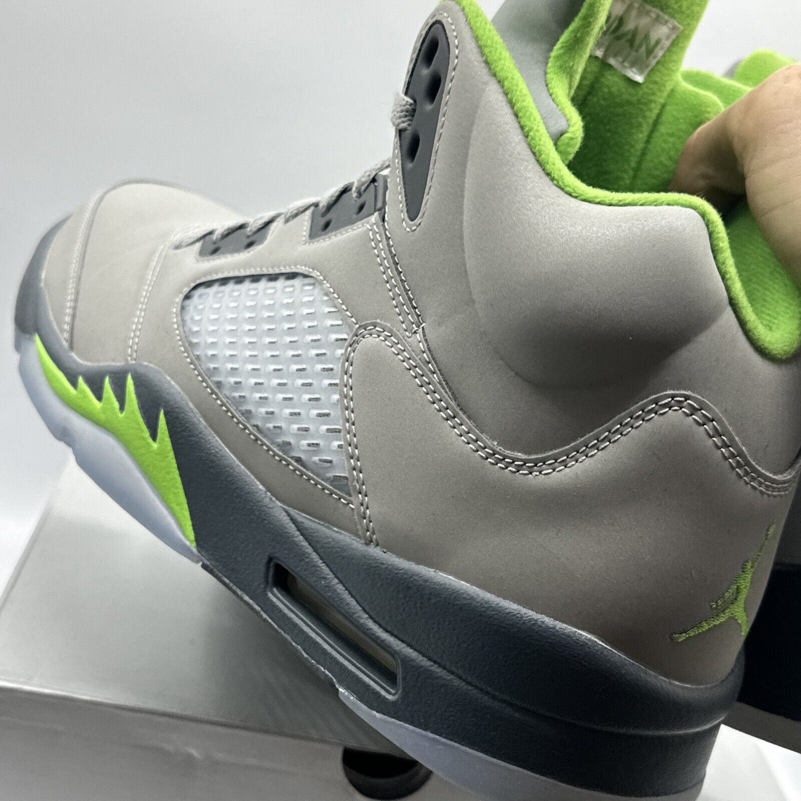 Size 12 - Jordan 5 Retro Green Bean Reflective Green Grey Silver CIean OG All