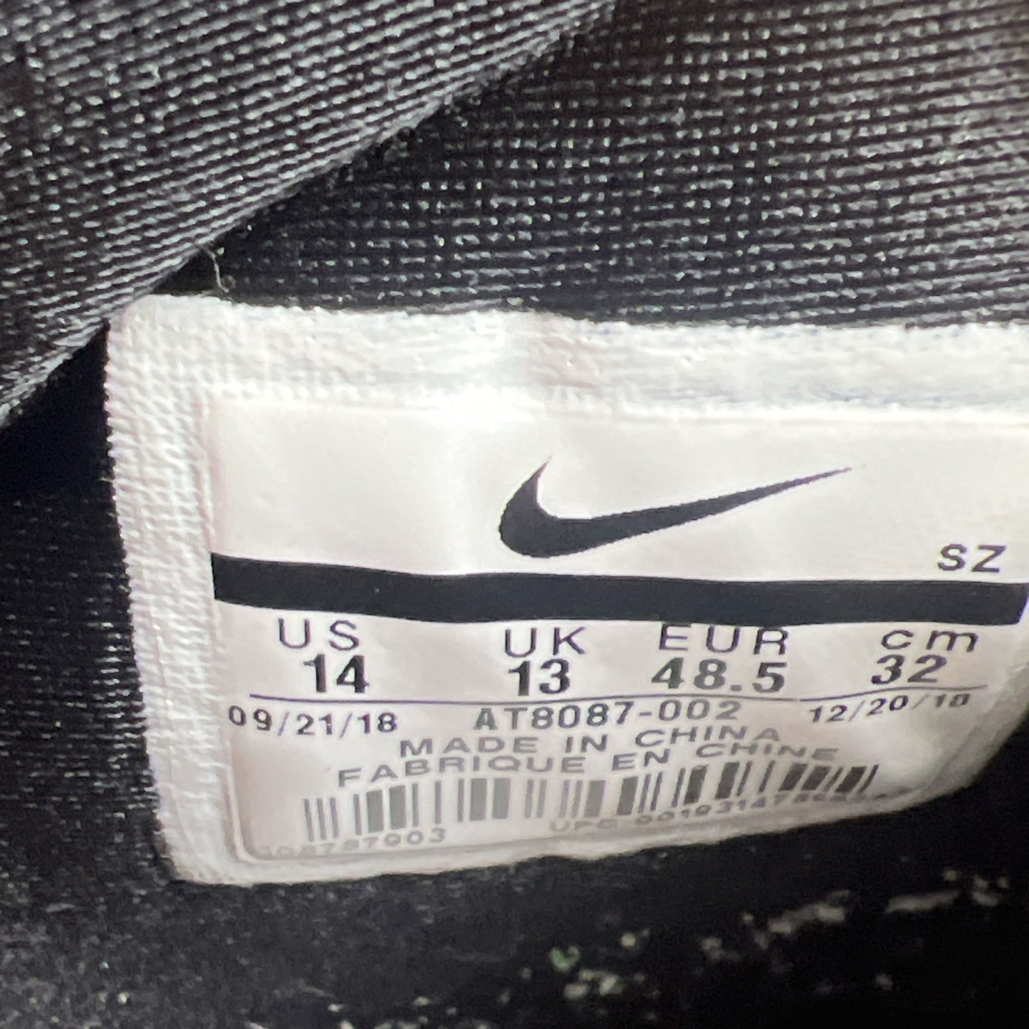 Size 14 - Nike Air Fear Of God Raid Black (AT8087-002)