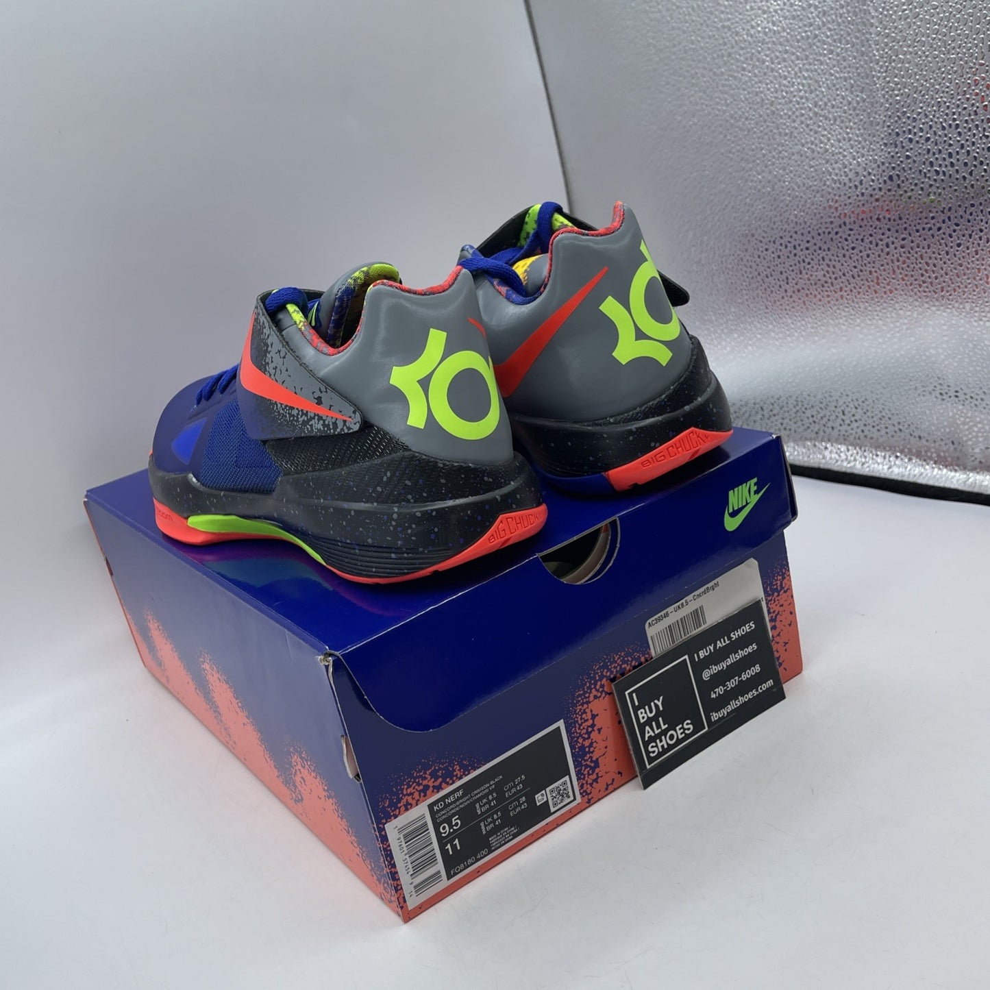 Size 9.5 - Nike Zoom KD 4 2024 Nerf Blue Black Leather (FQ8180-400)