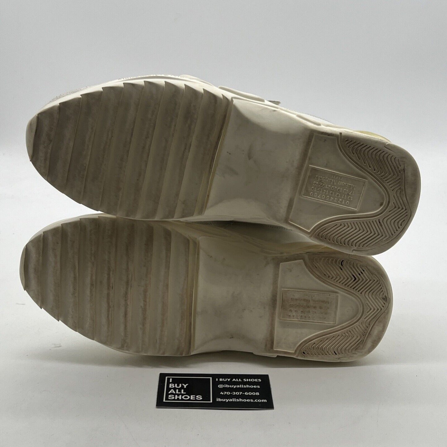 Size 10.5 - Maison Martin Margiela Retro Fit Mid Top Chunky White Distressed
