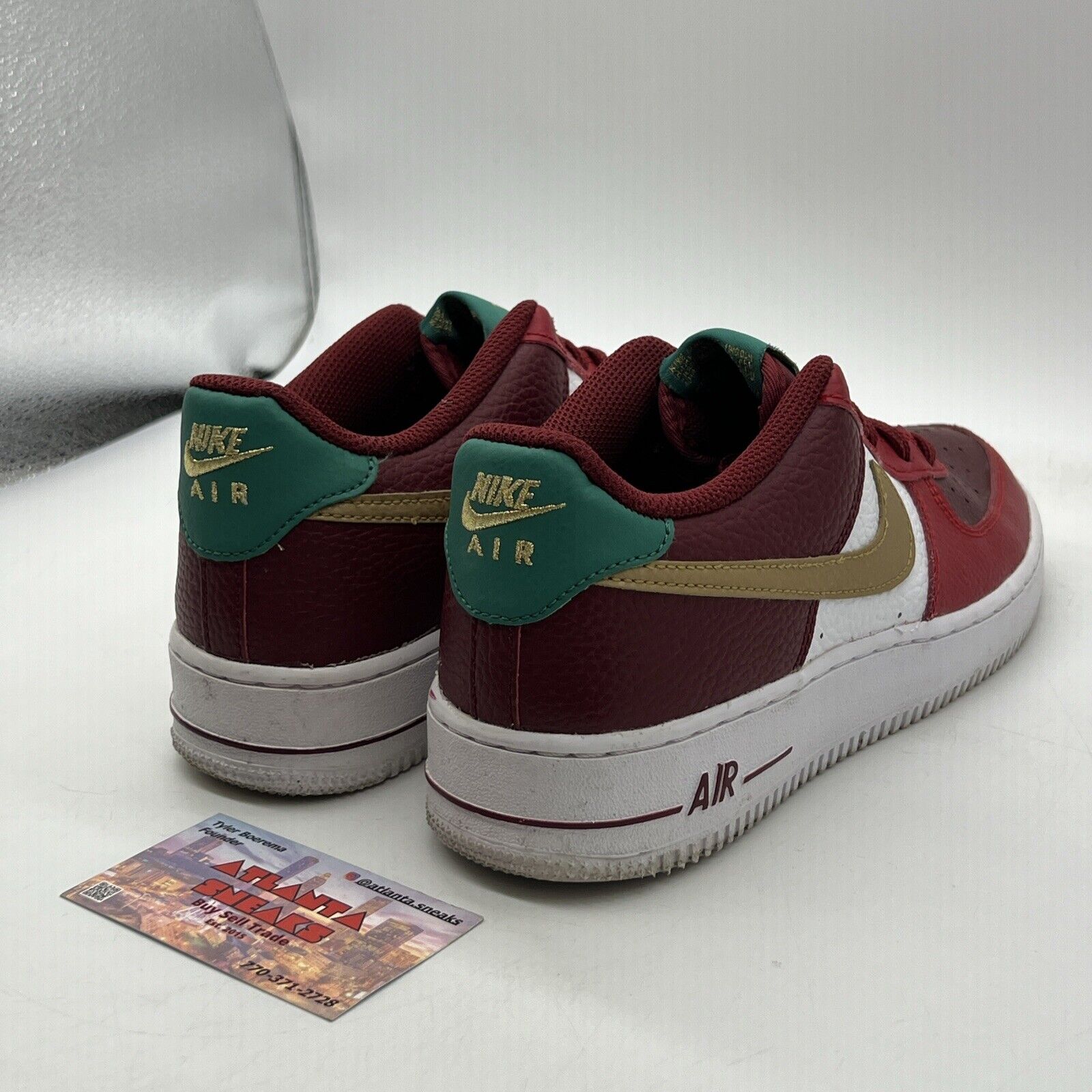 Size 6.5 (GS) - Nike Air Force 1 Low Christmas Red Green Leather  (DQ4709-600)