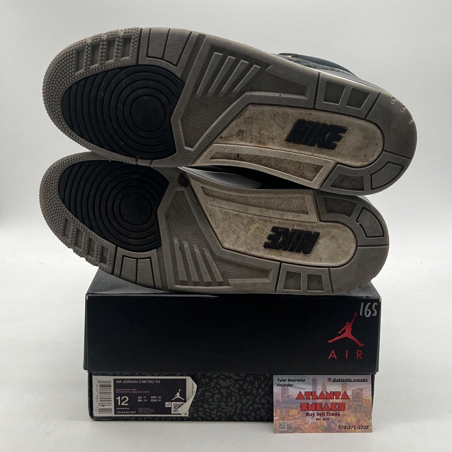 Size 12 - Jordan 3 Retro Tinker SP Black Cement 2019 (CK4348-007)