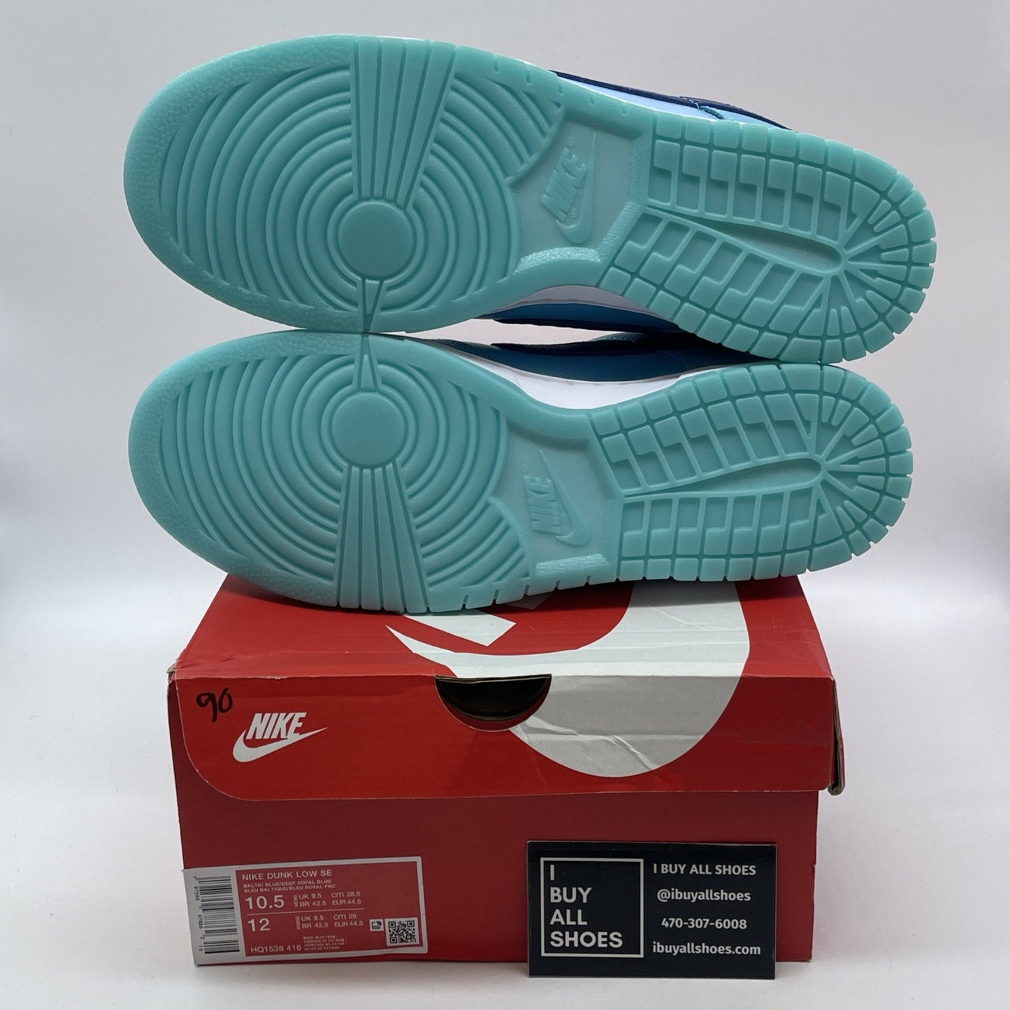 Size 10.5 - Nike Dunk SE Low Baltic Blue Total Orange Leather (HQ1538-416)