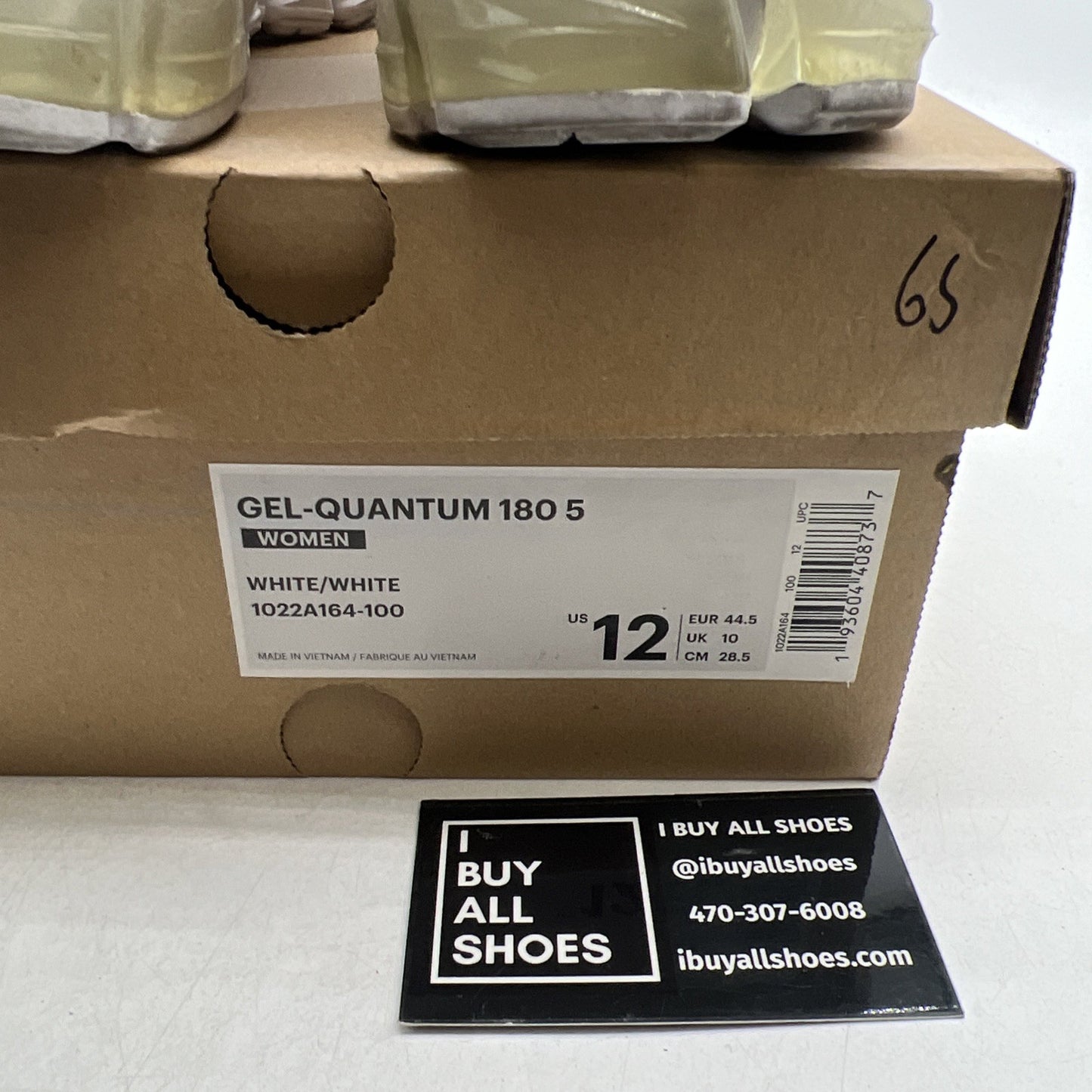 Size 12 - Asics Gel Quantum 180 5 White W (1022A164-100)