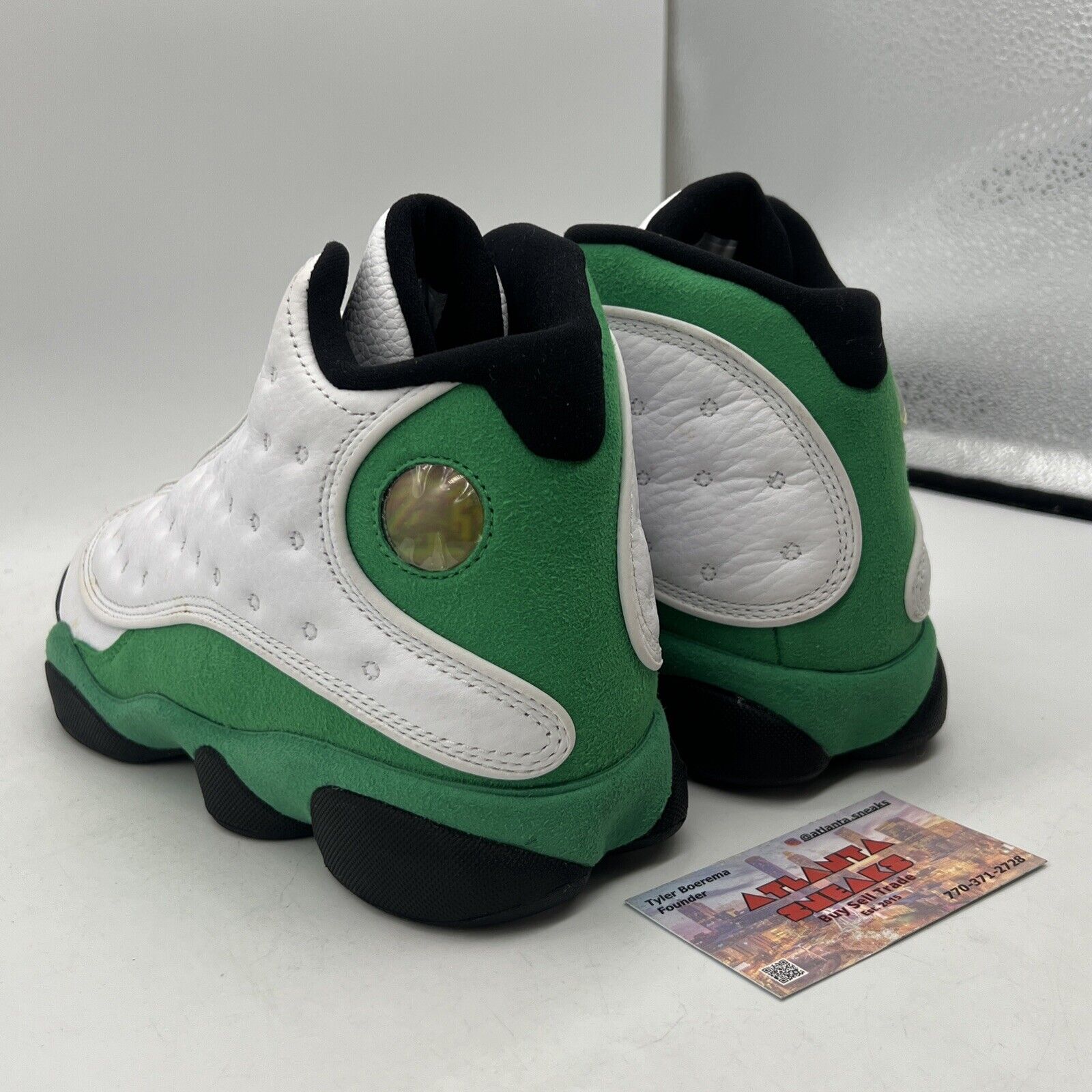 Size 8.5 - Jordan 13 Retro Lucky Green 2020 - White Green Leather (DB6537-113)
