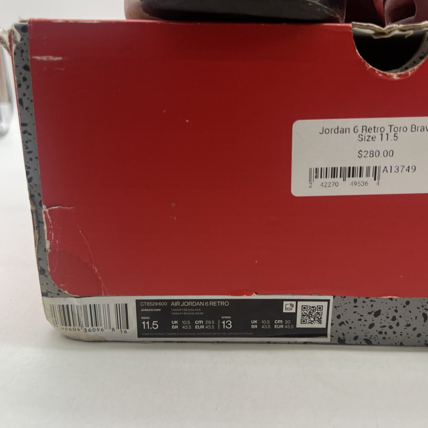 Size 11.5 - Air Jordan 6 Retro Toro Bravo (CT8529-600)