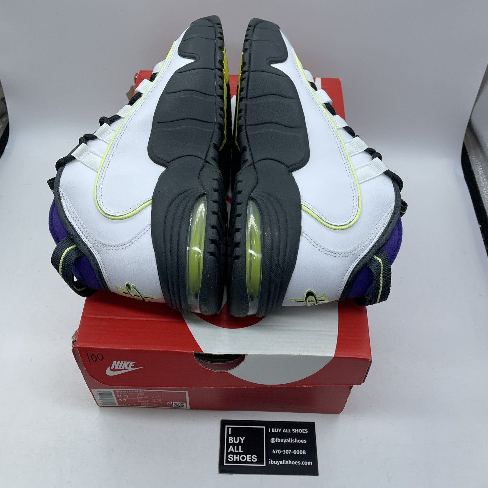Size 9.5 - Nike Air Max Penny 1 Penny Story White Purple Leather (FZ4043-100)