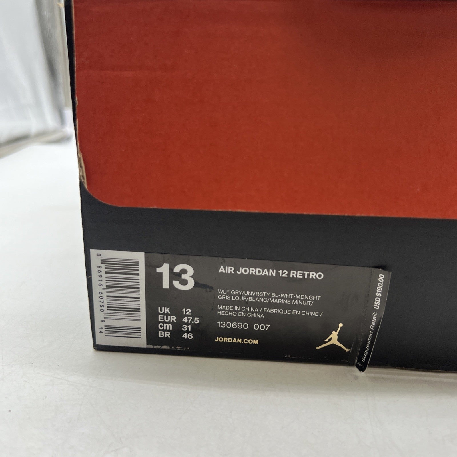 Size 13 - Air Jordan 12 Retro Grey University Blue (130690-007)