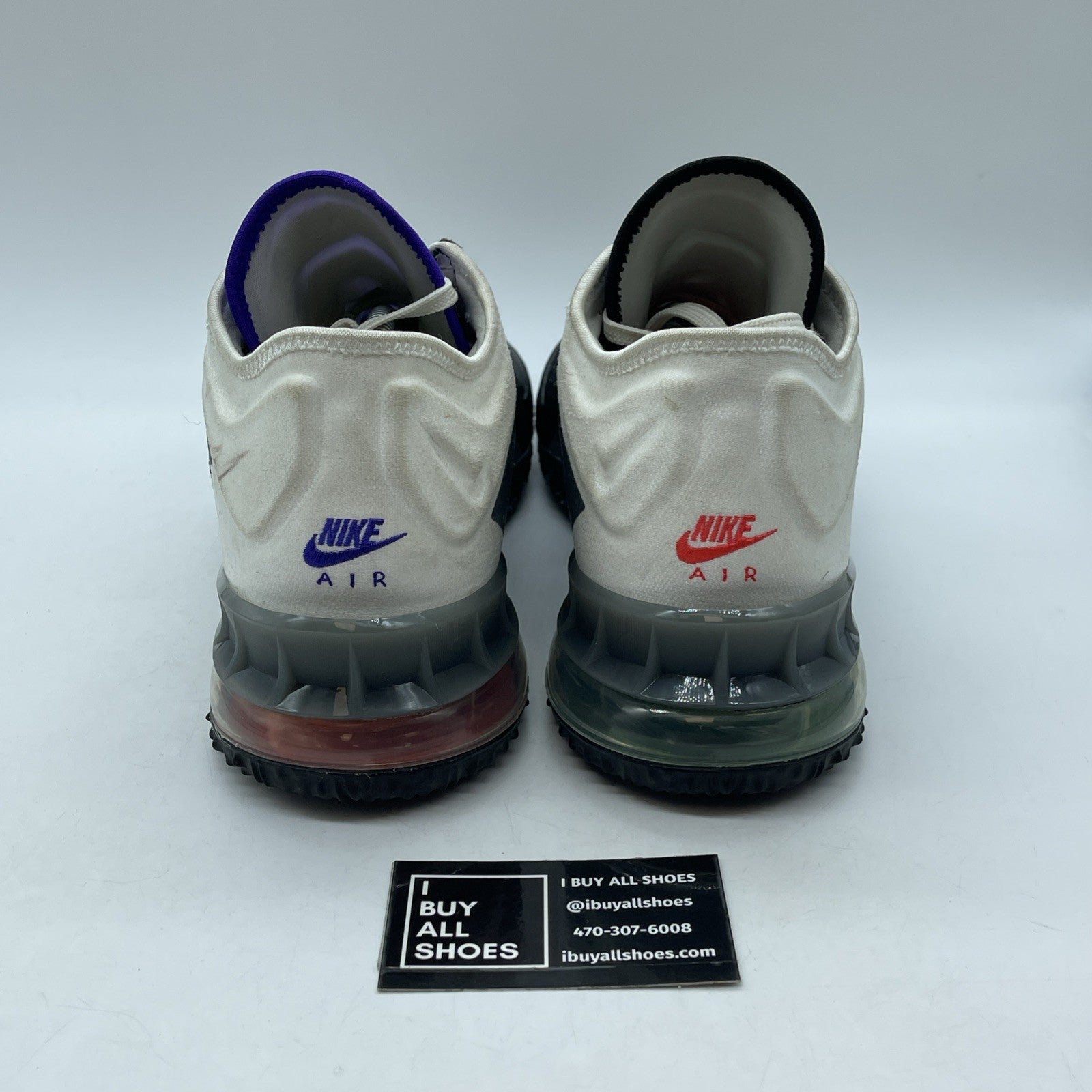 Size 12 - Nike LeBron 18 Low Air Max 95 Greedy White Black Suede (CV7562-100)