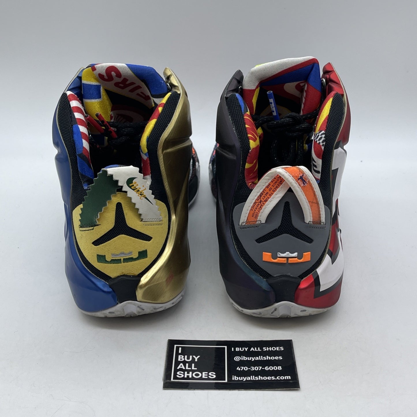Size 14 - Nike LeBron 12 SE What The Black Gold Suede Leather (802193-909)