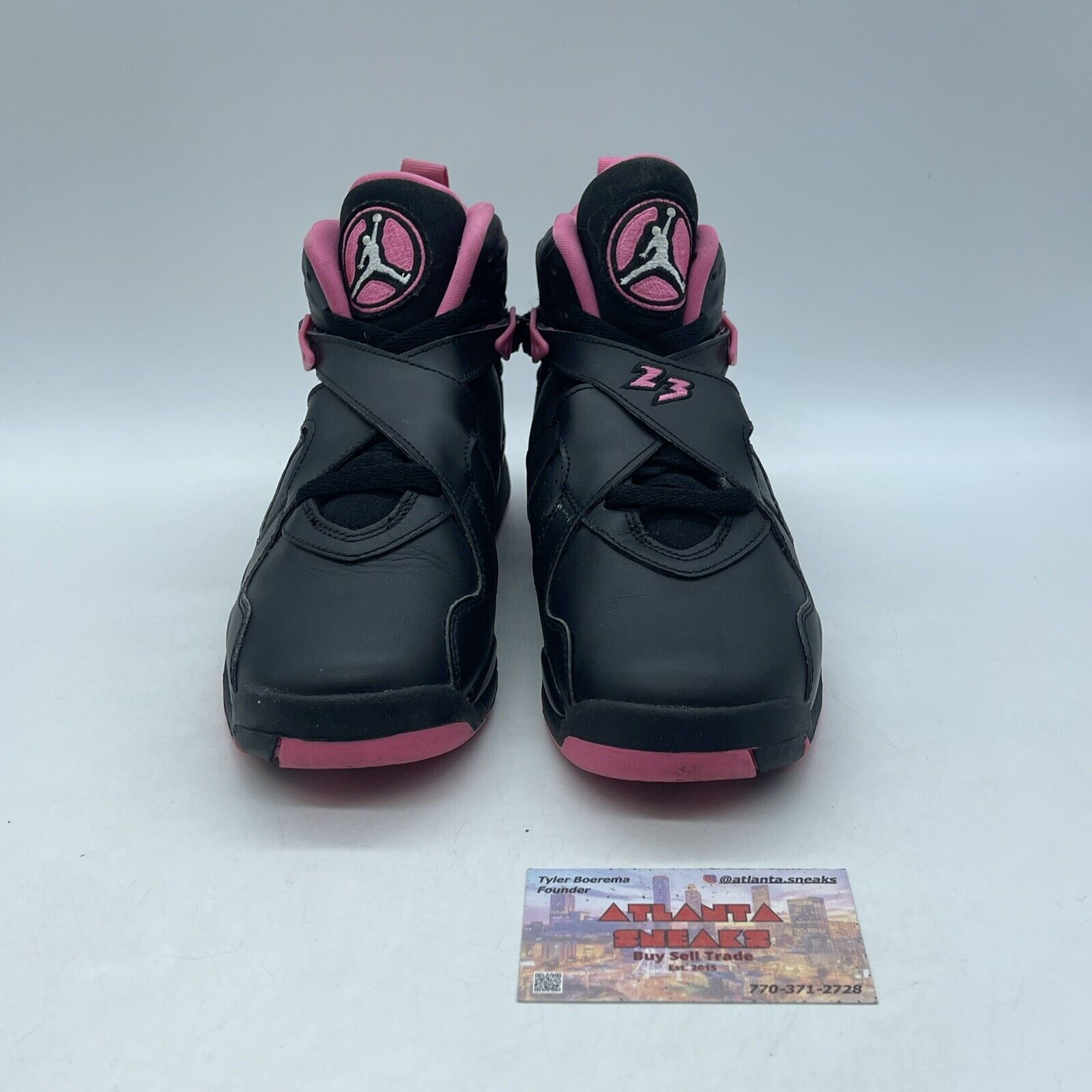 Size 6.5Y (GS) - Jordan 8 Retro High Pinksicle White Black Leather (580528-006)