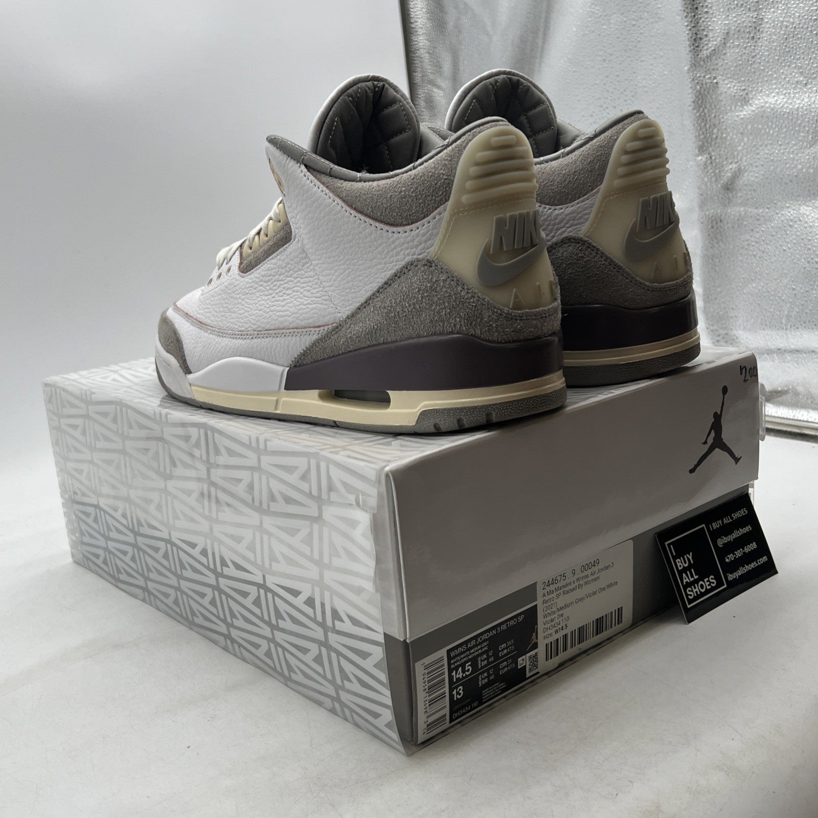 Size 14.5 - Jordan 3 Retro SP x A Ma Maniere Low Raised By Women W (DH3434-110)