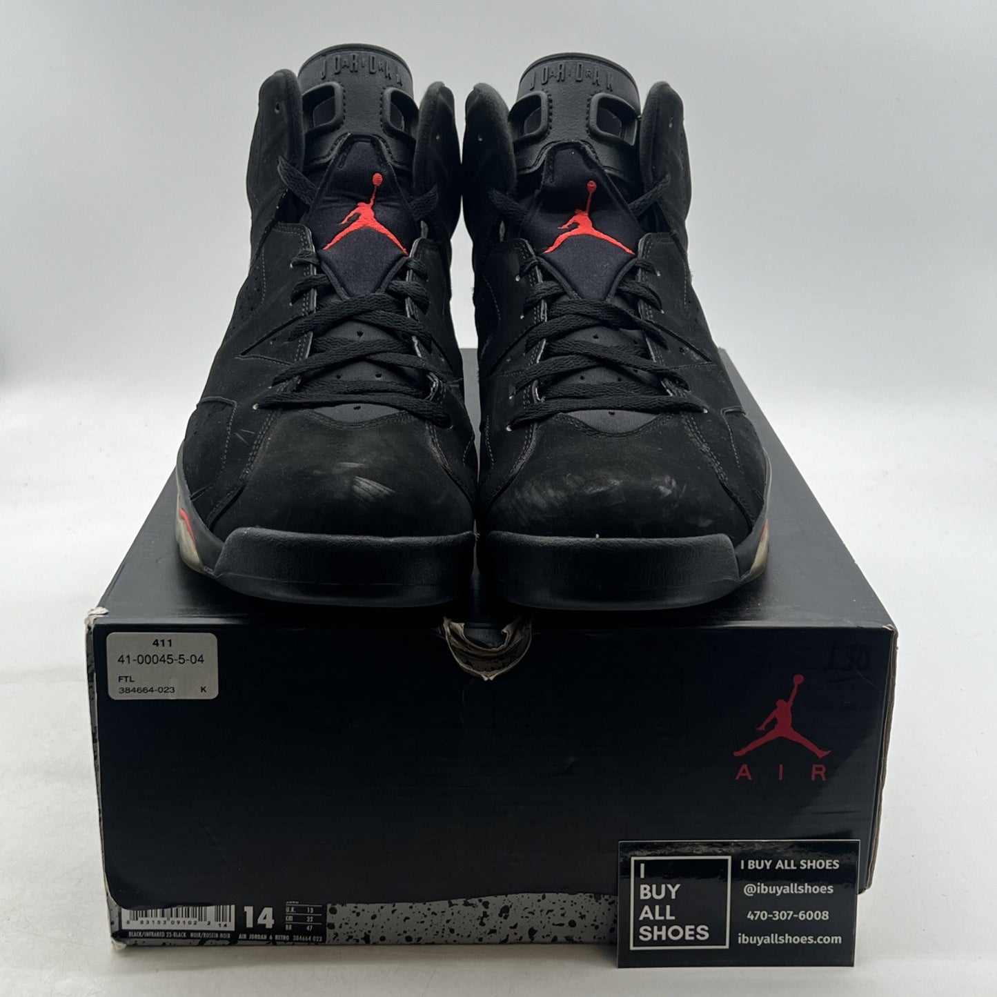 Size 14 - Air Jordan 6 Retro Infrared Black 2014 (384664-023)