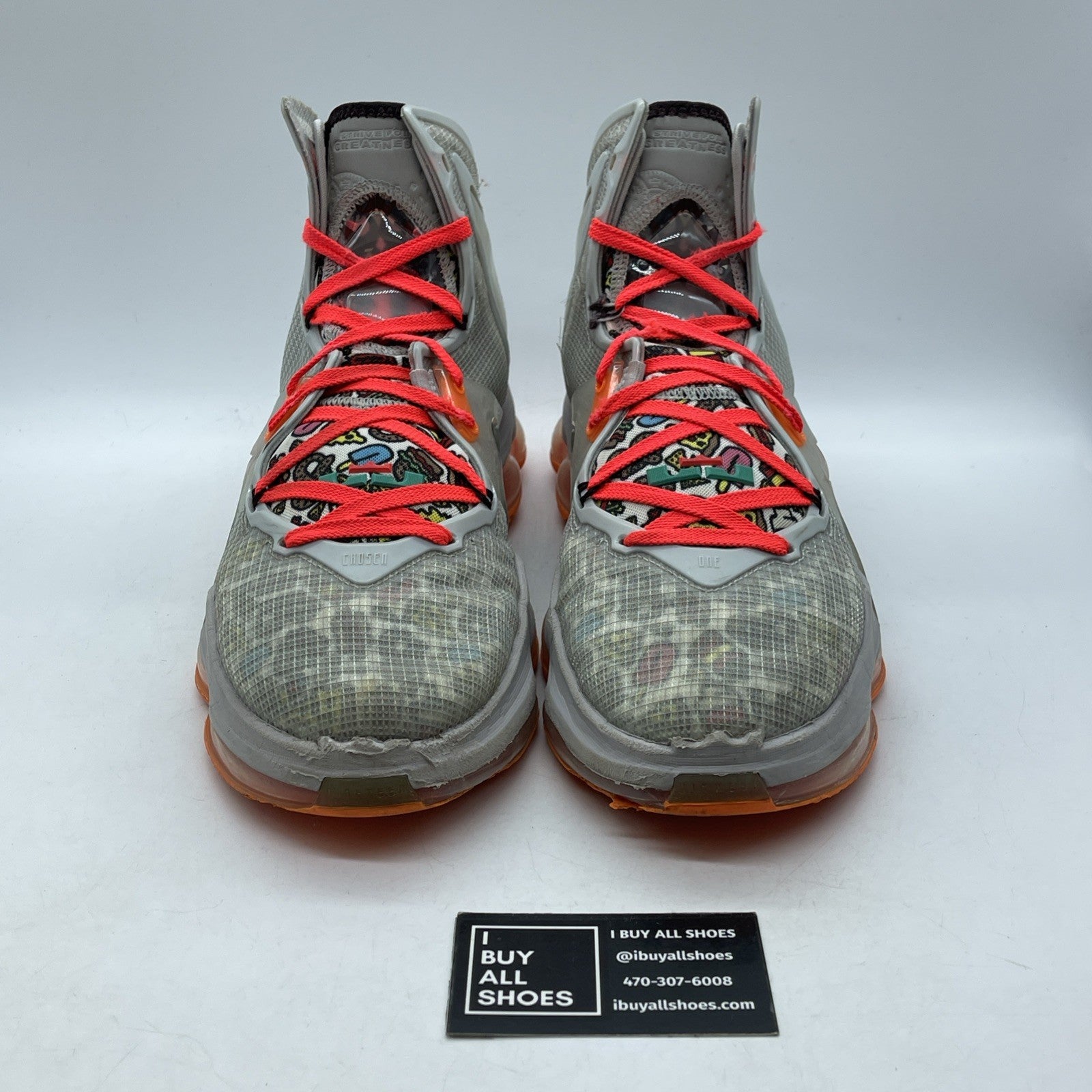 Size 12 - NIKE LEBRON XIX 19 GREY FOG ROMA GREEN Orange Leather (DC9339-001)