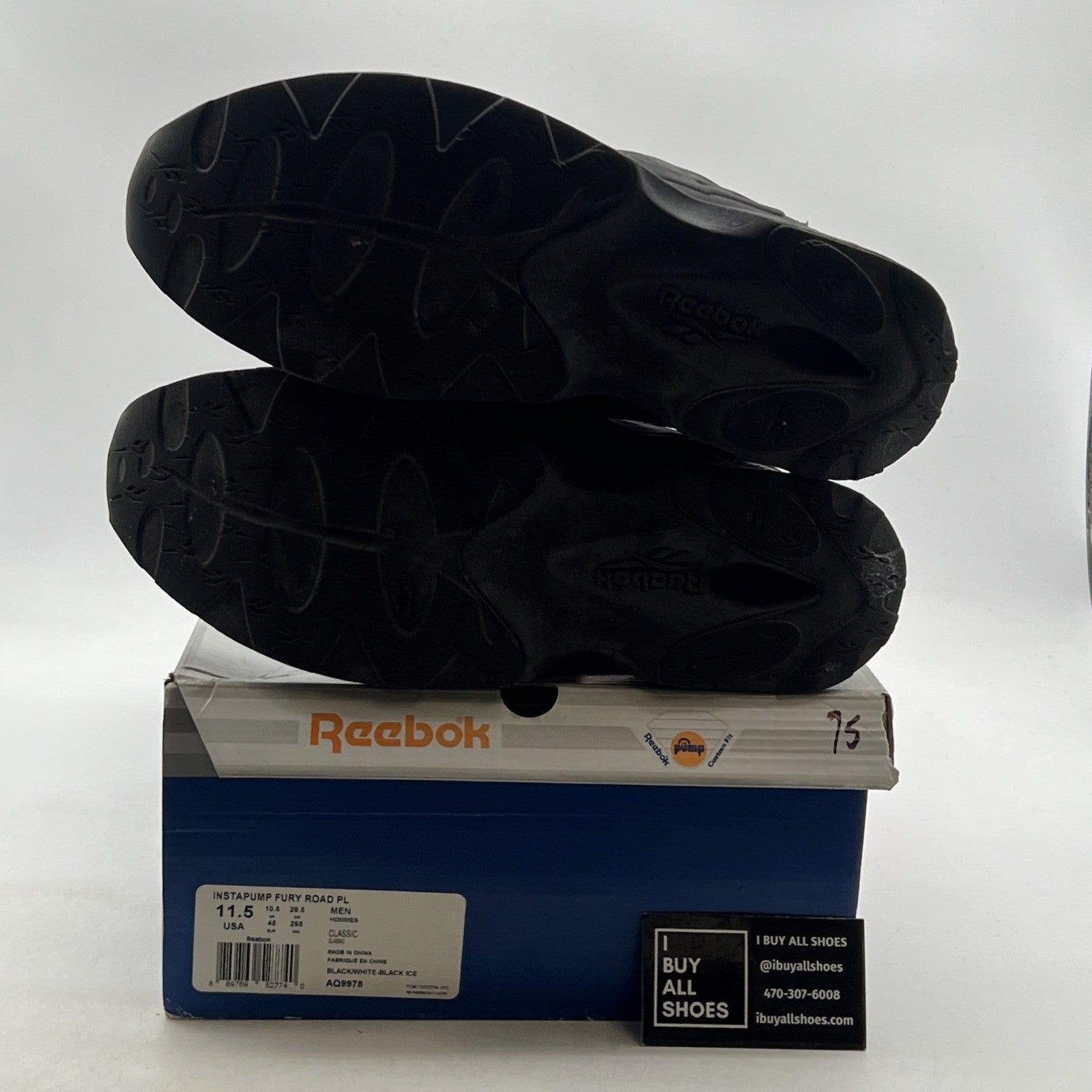 Size 11.5 - Reebok Instapump Fury Road PL Black Ice (AQ9978)