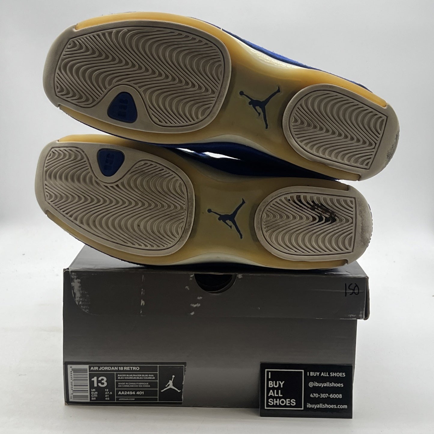 Size 13 - Air Jordan 18 Retro Blue Suede (AA2494-401)