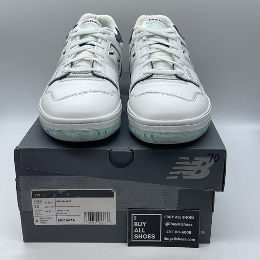 Size 13 - New Balance 550 White Winter Fog  Blue Grey Suede Leather (BB550WCA)