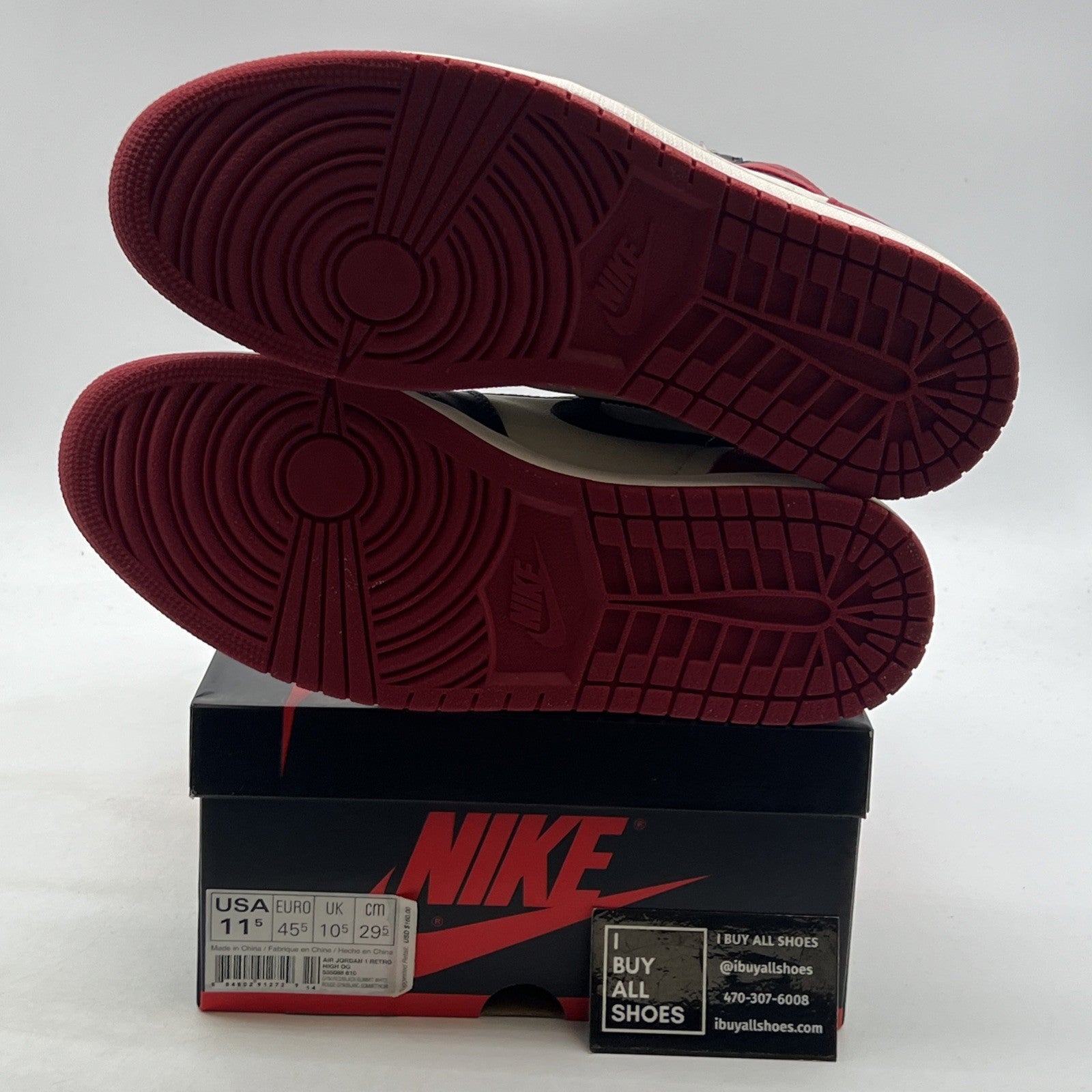 Size 11.5 - Air Jordan 1 Retro OG High Bred Toe (555088-610)