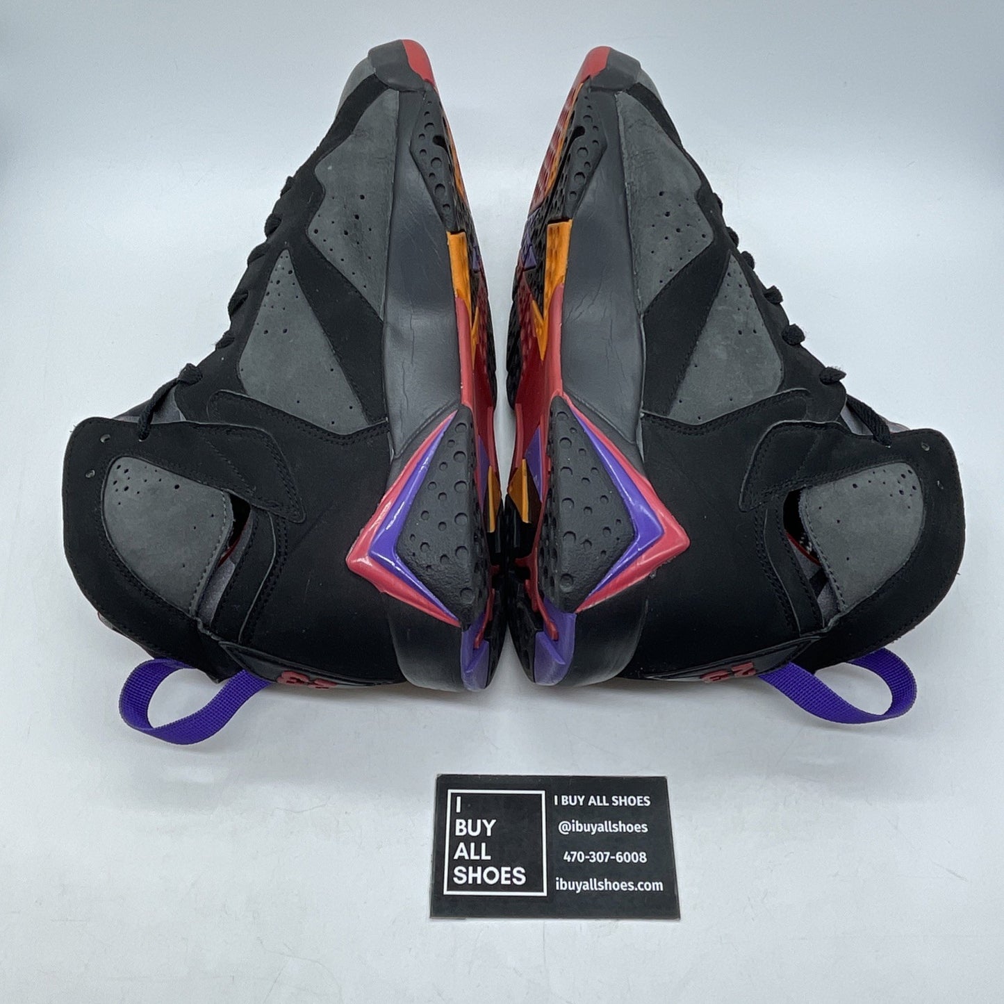Size 10 - Air Jordan 7 Retro 2002 Raptor Black Red Grey Suede (304775-043)