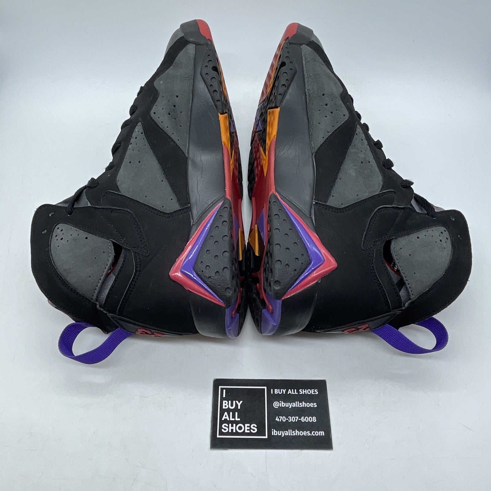 Size 10 - Air Jordan 7 Retro 2002 Raptor Black Red Grey Suede (304775-043)