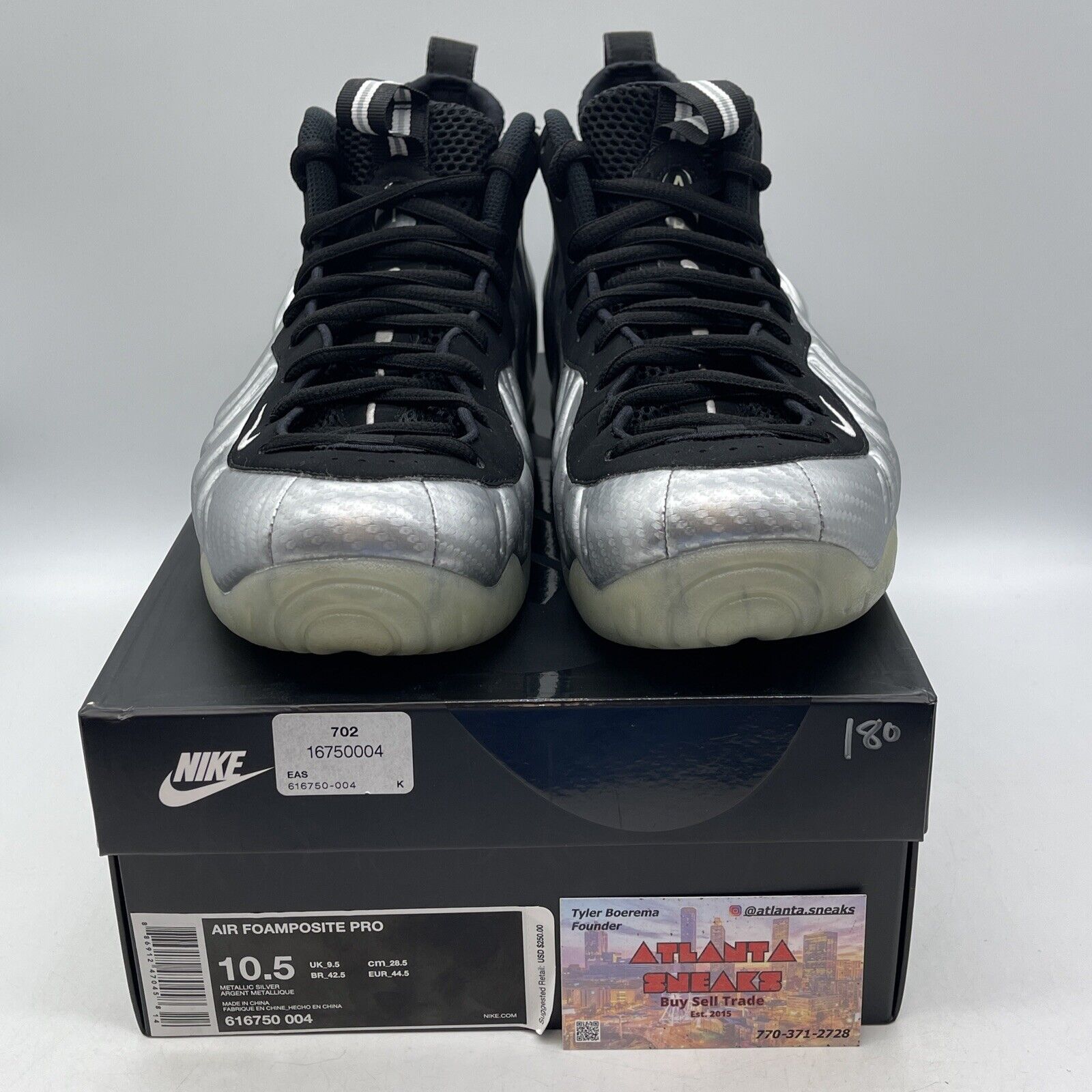 Size 10.5 - Nike Air Foamposite Pro ‘Silver Surfer’ Silver Black (616750-004)