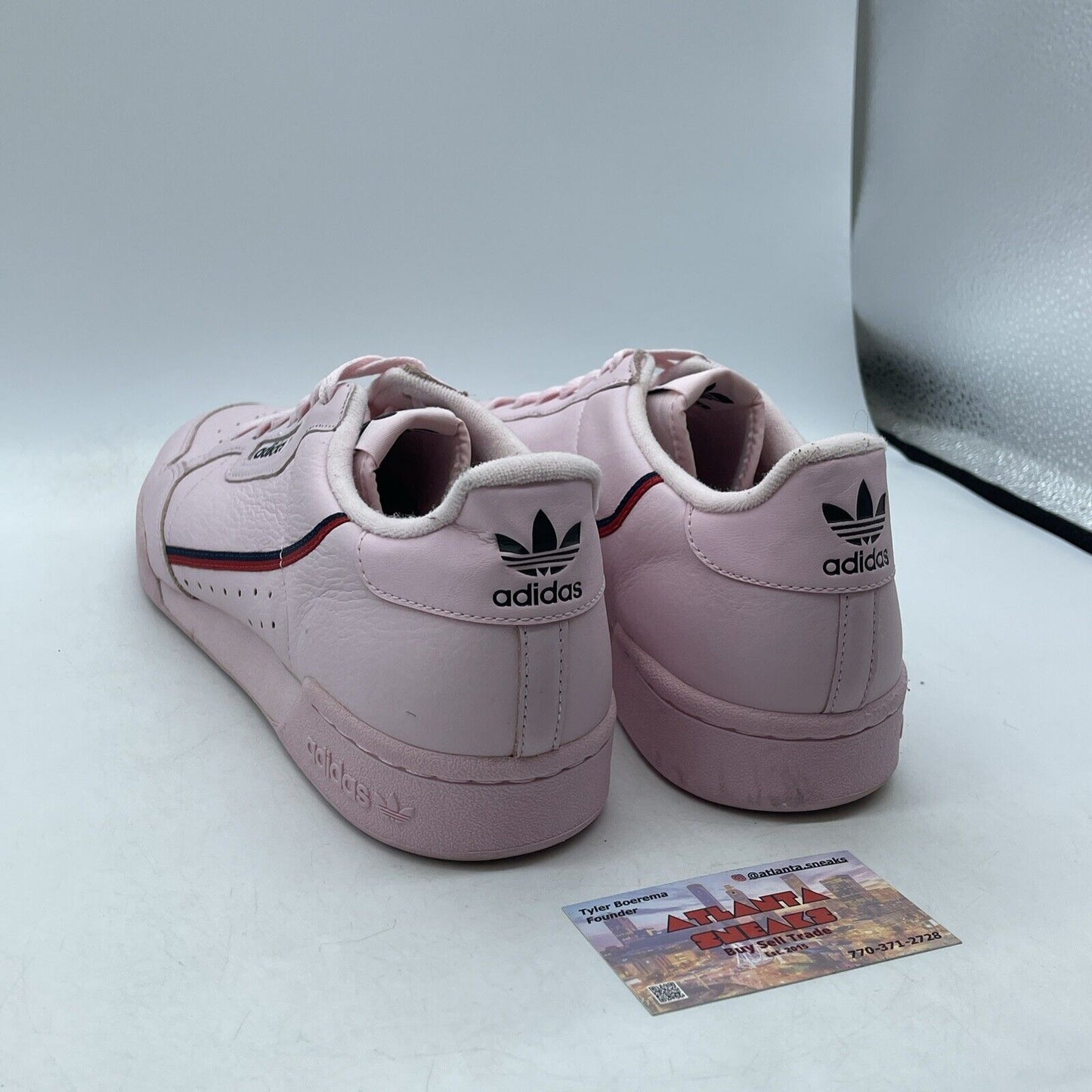 Size 12 - adidas Continental 80 Clear Pink Blue Red Black Leather (B41679)