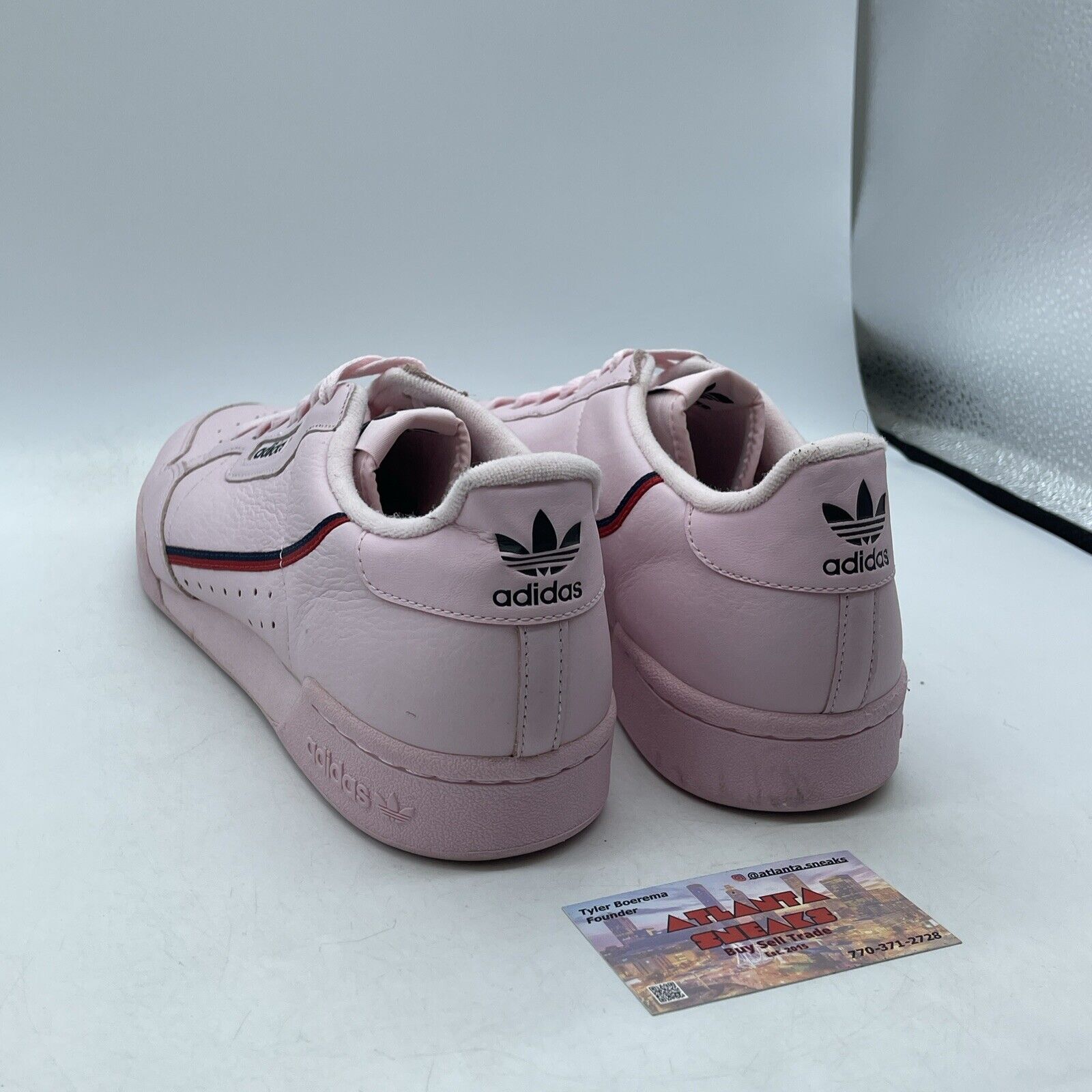 Size 12 - adidas Continental 80 Clear Pink Blue Red Black Leather (B41679)