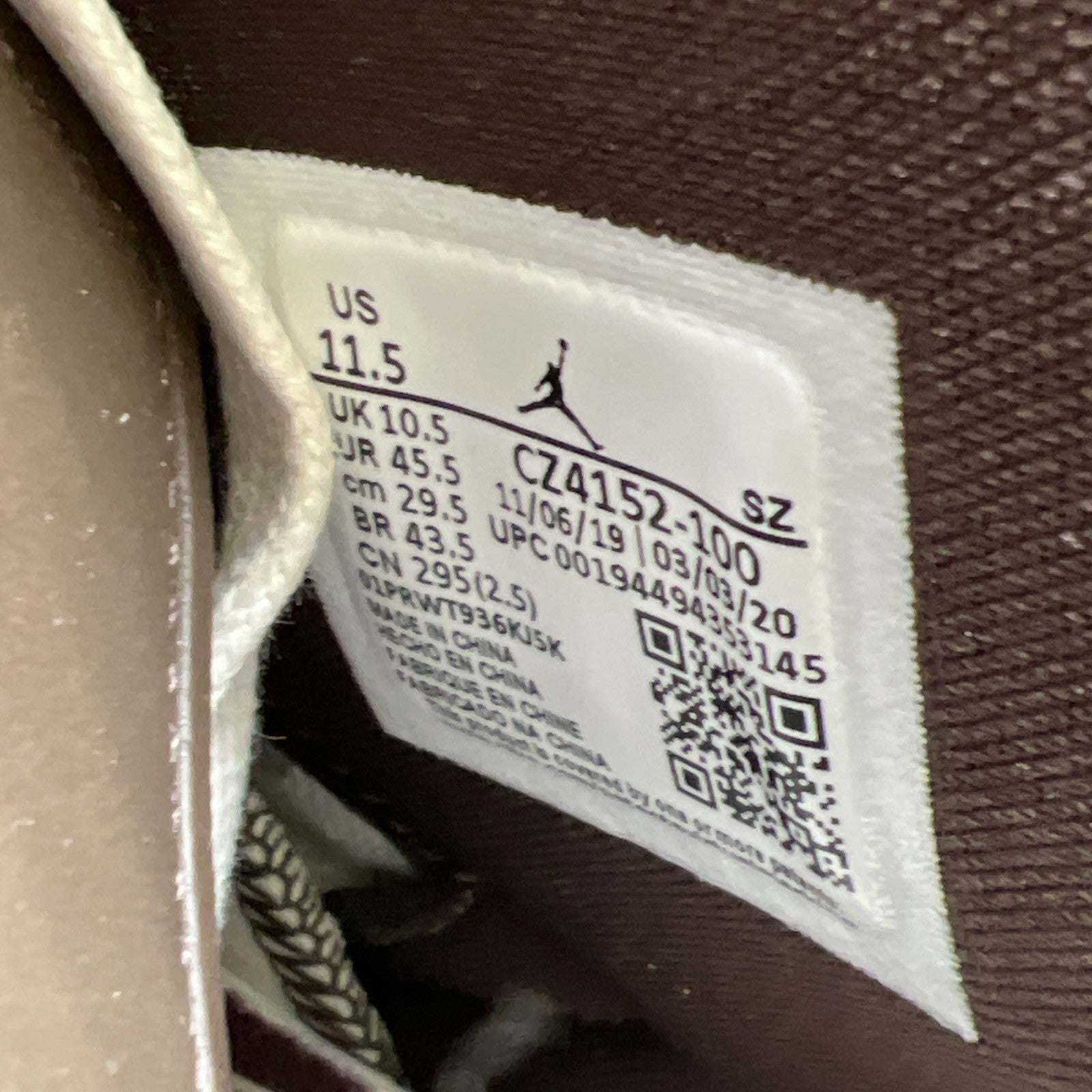 Size 11.5 - Air Jordan 6 Retro Quai 54 - Sail Gum (CZ4152-100)