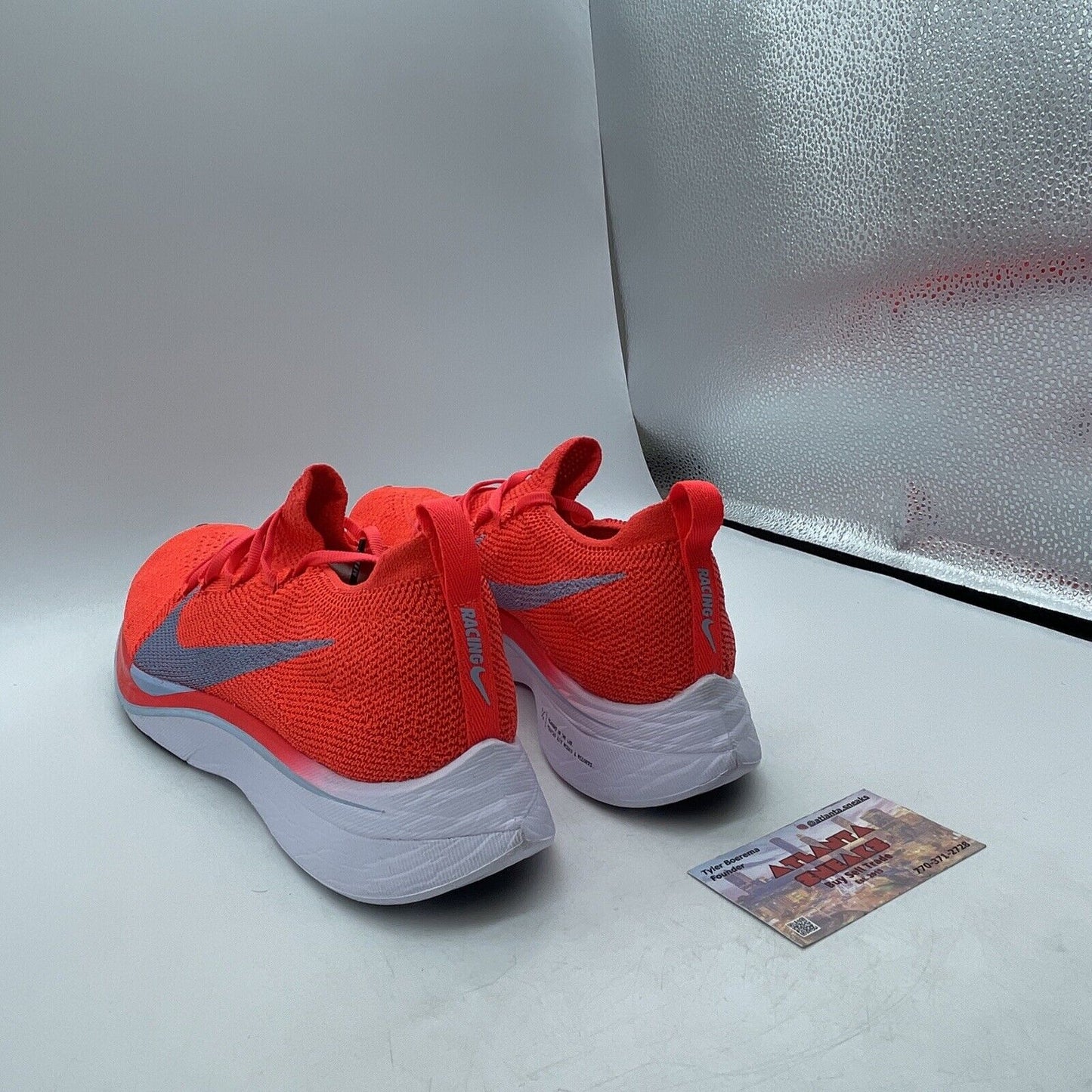 Size 11 - Nike Zoom Vaporfly 4% Flyknit Bright Crimson Orange grey (AJ3857-600)