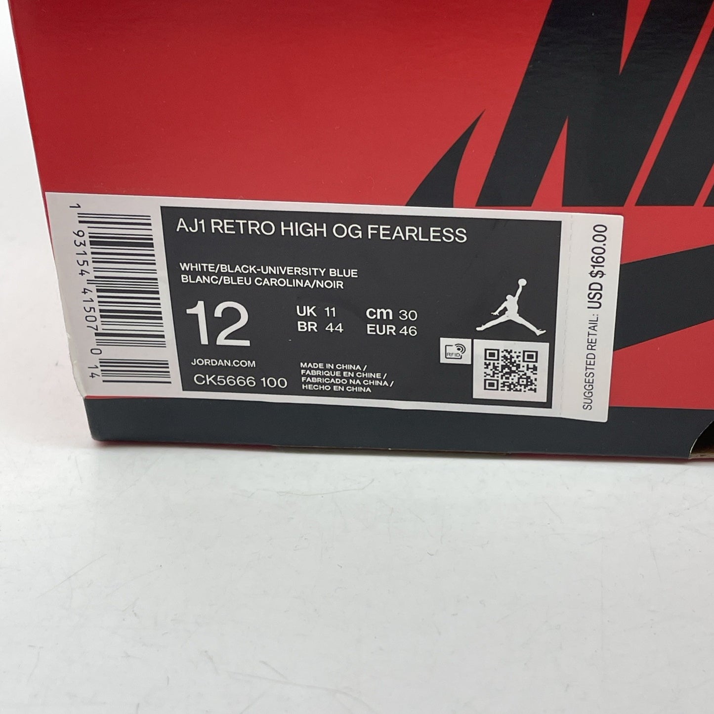 Size 12 - Jordan 1 Retro OG High Fearless Blue Red White Leather (CK5666-100)