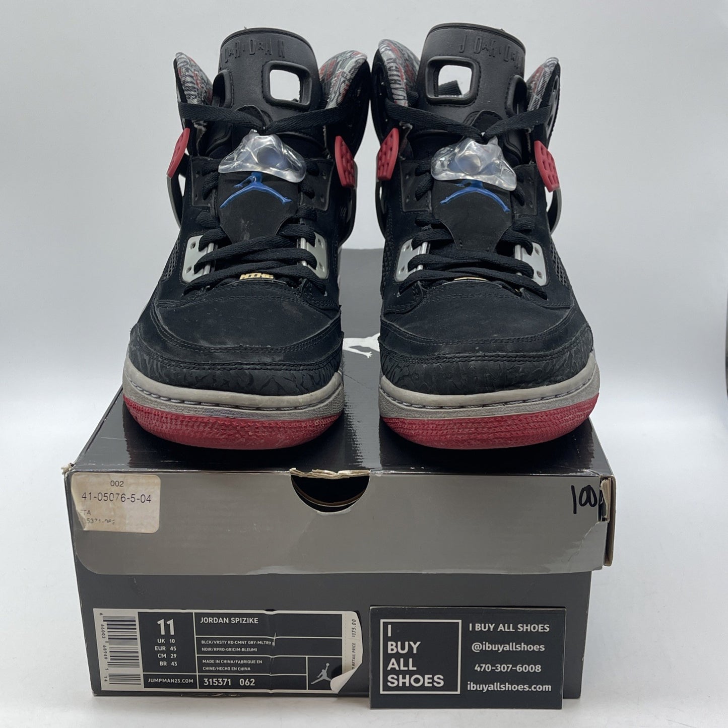 Size 11 - Jordan Spizike Varsity Red Grey Black Suede (315371-062)