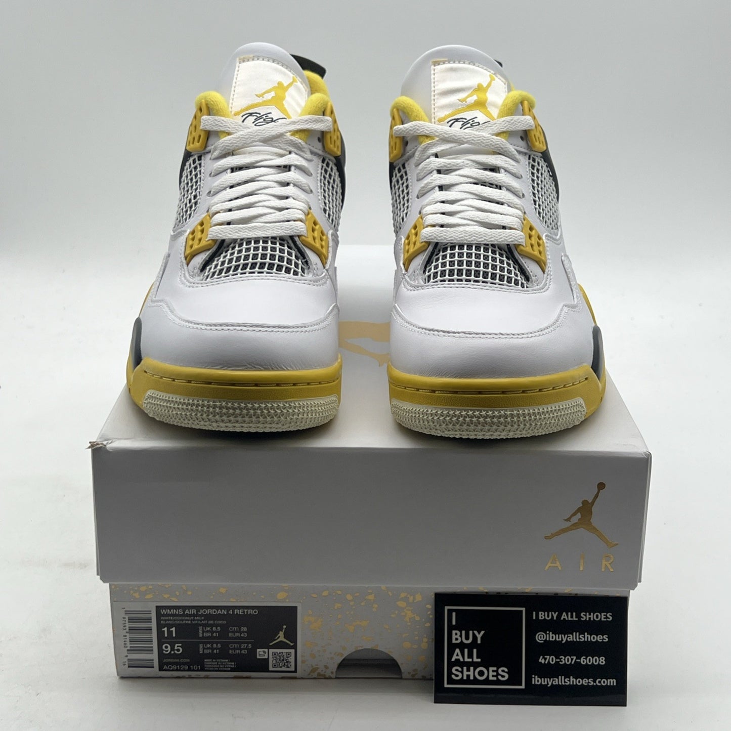 Size 11 - Air Jordan 4 Retro Vivid Sulfur W (AQ9129-101)