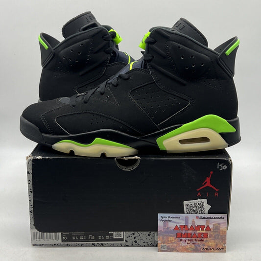 Size 10 - Jordan 6 Retro Electric Green 2021 Black Suede (CT8529-003)