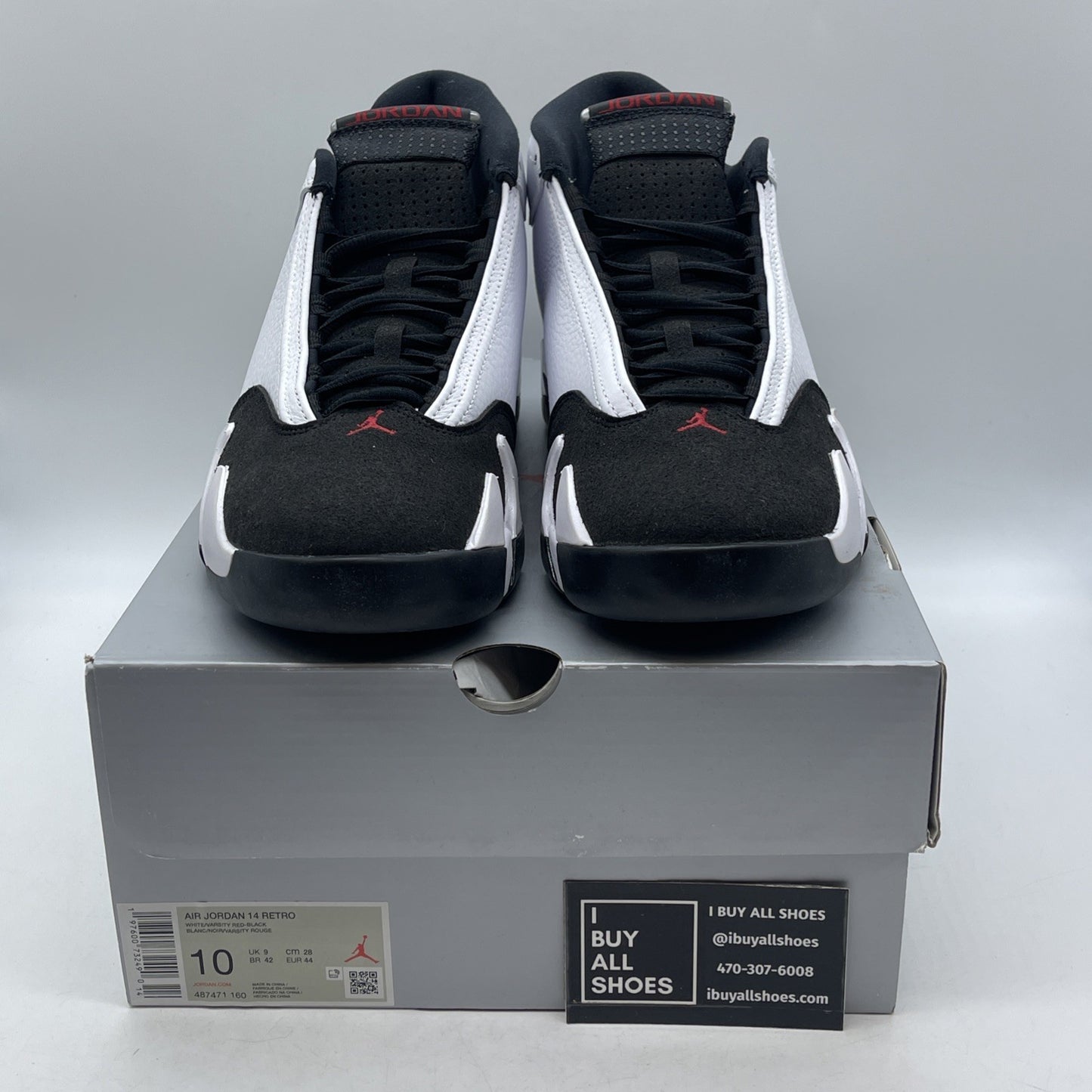 Size 10 - Air Jordan 14 Retro 2024 Black Toe (487471-160)
