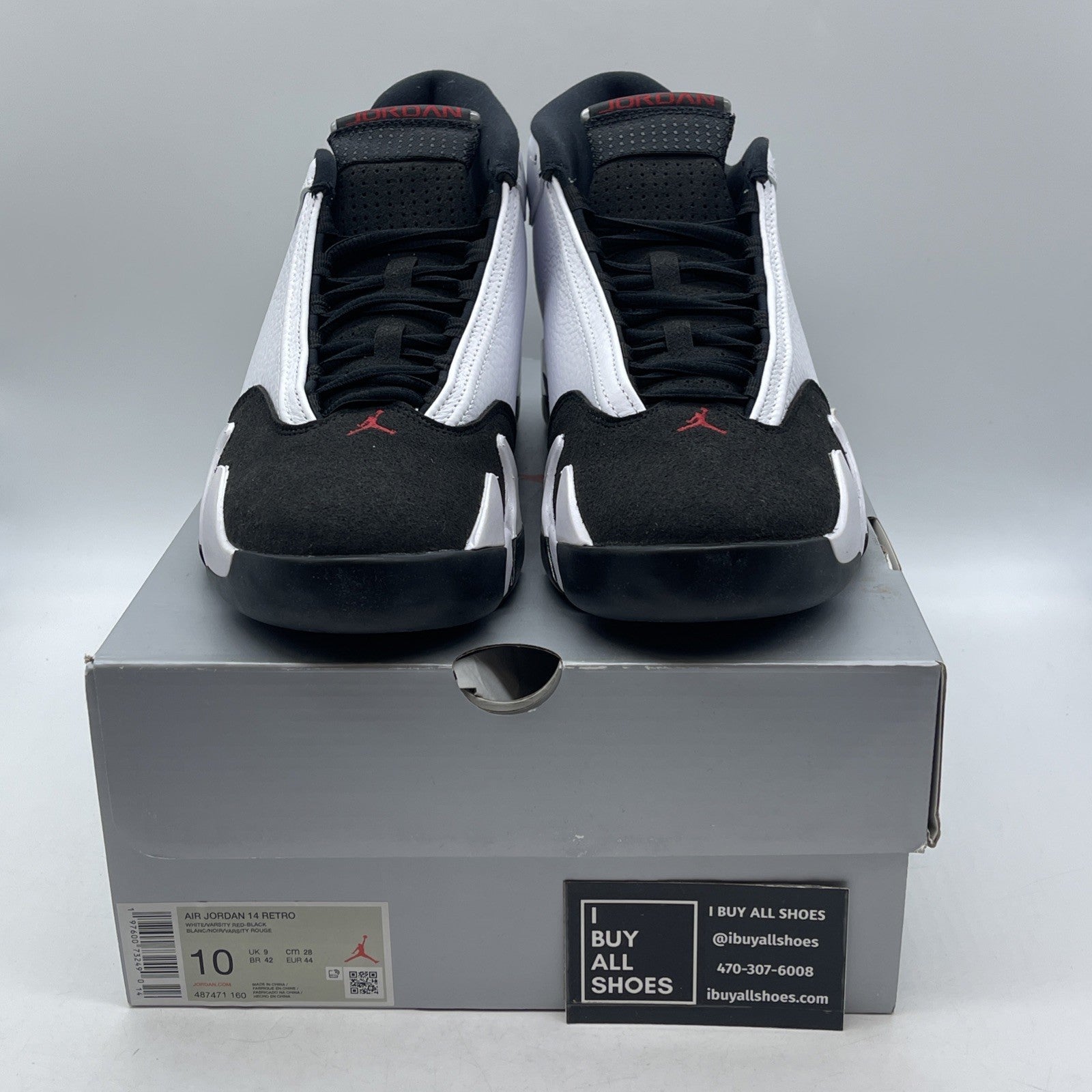 Size 10 - Air Jordan 14 Retro 2024 Black Toe (487471-160)