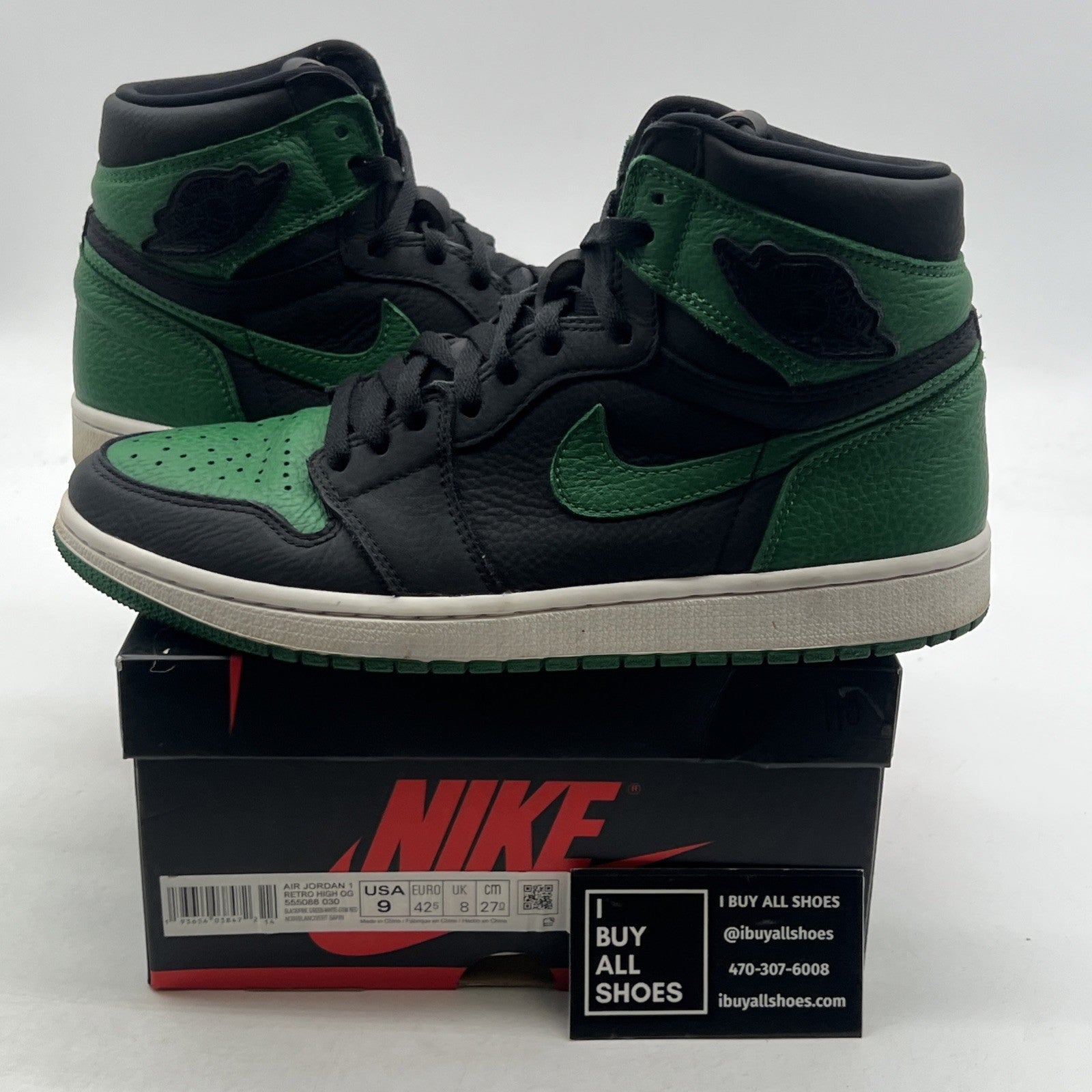 Size 9 - Air Jordan 1 Retro OG High Pine Green 2.0 (555088-030)