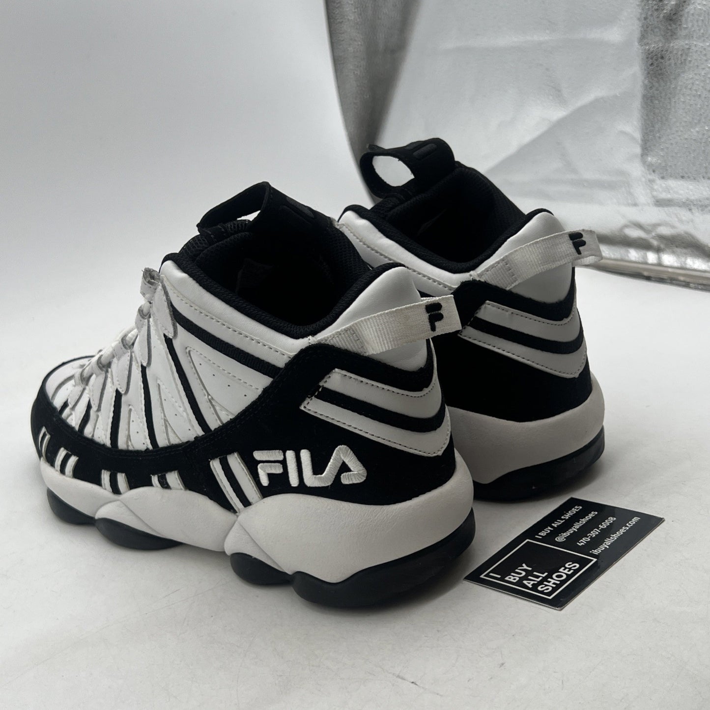 Size 11.5 - FILA SPAGHETTI WHITE BLACK BROOKLYN NETS (1VB90032-110)