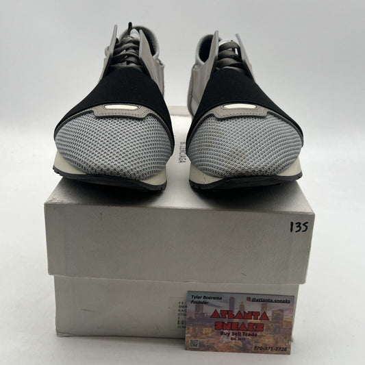 Size 9 - Balenciaga Race Runner Sneakers Gray Mesh Gray Leather Womens