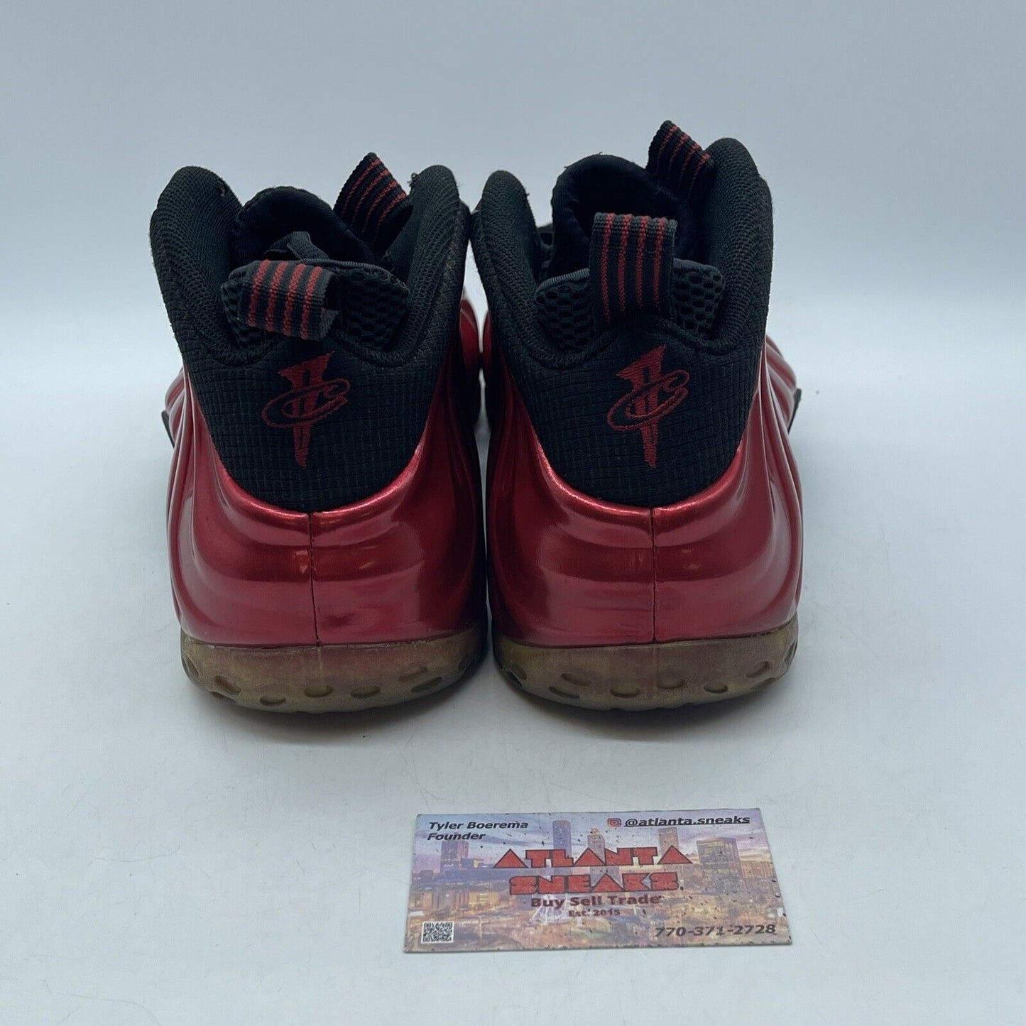 Size 10.5 - Nike Air Foamposite One 2012 Metallic Red Leather Black (314996-610)