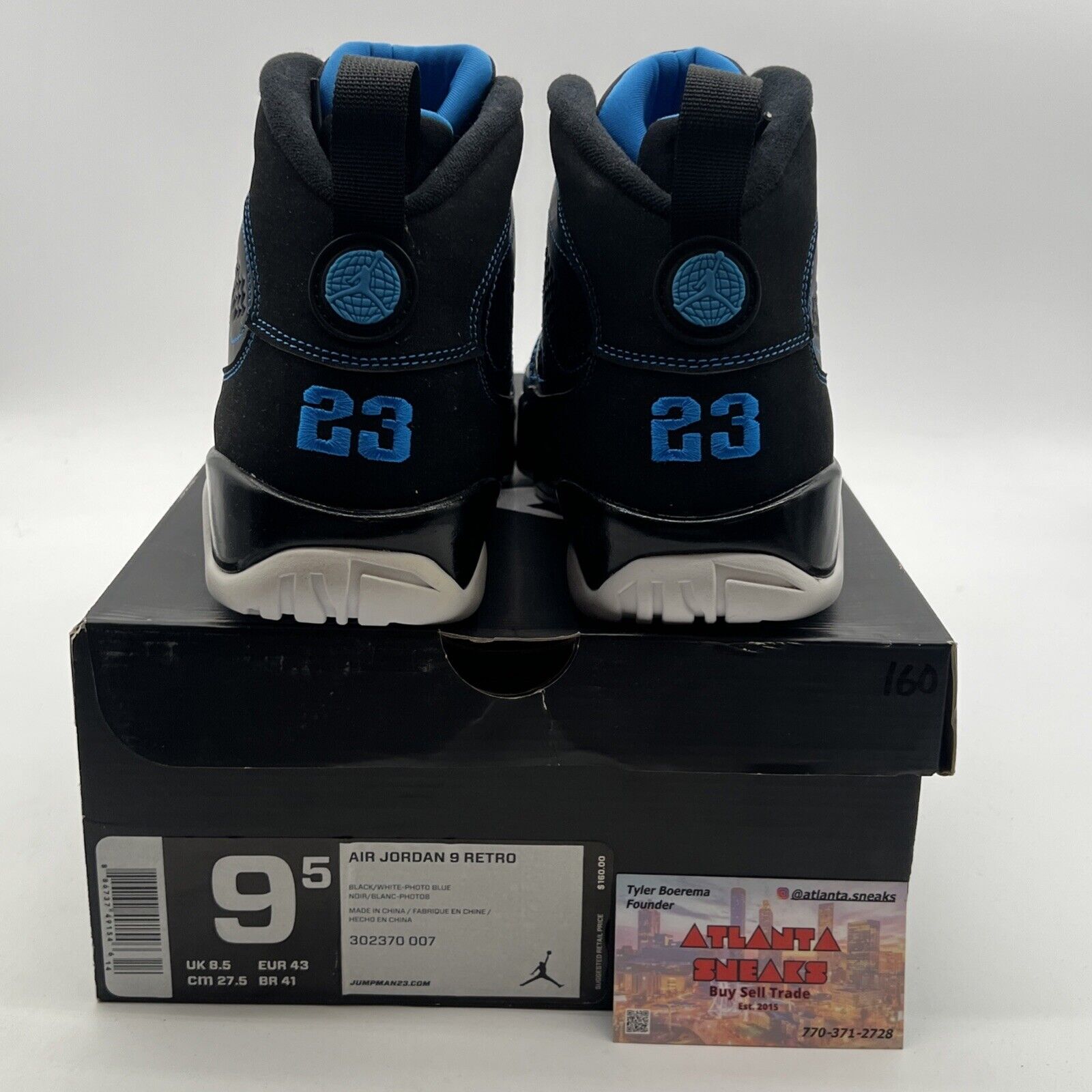 Size 9.5 - Air Jordan 9 Retro Photo Blue (302370-007)