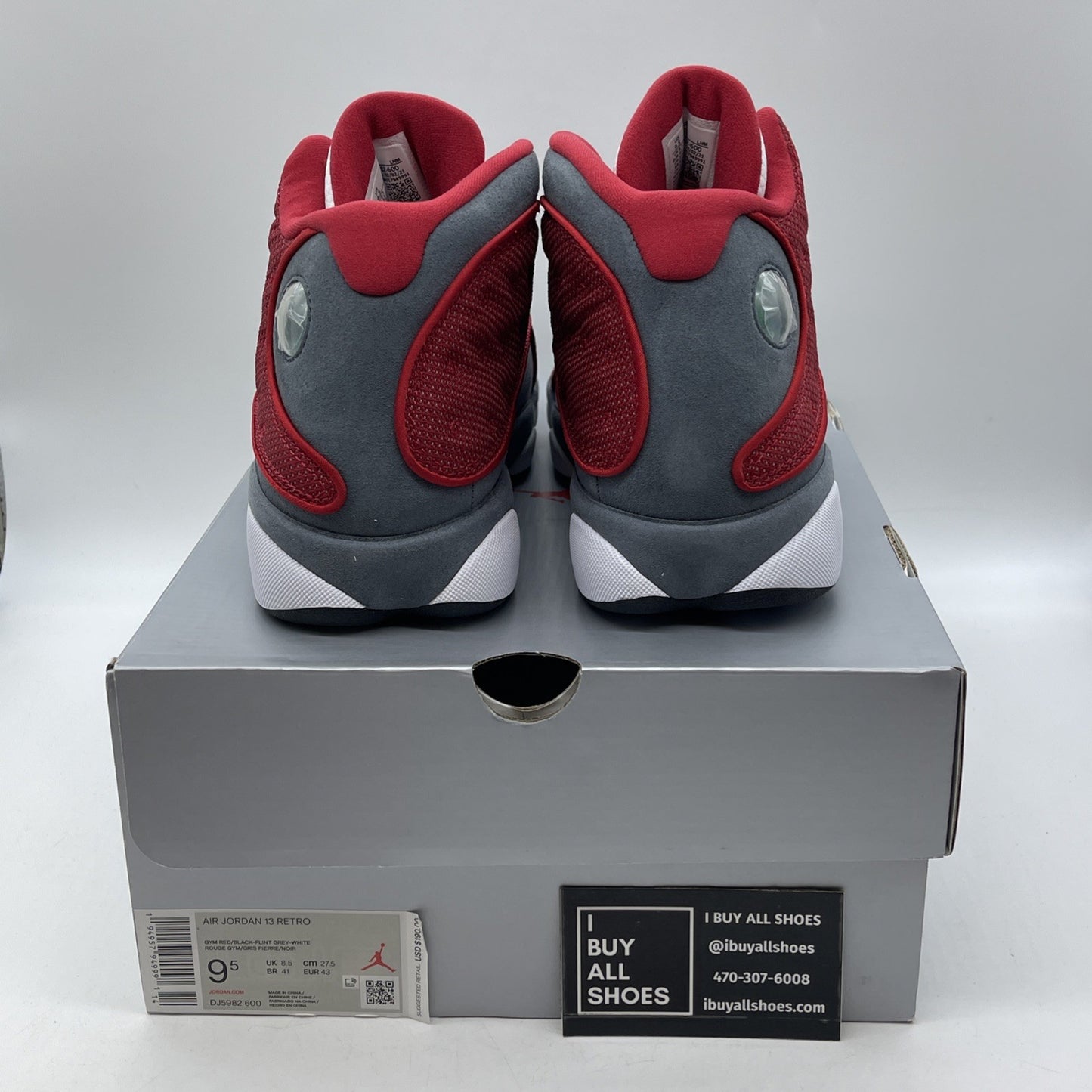 Size 9.5 - Air Jordan 13 Gym Red Flint Grey (DJ5982600)